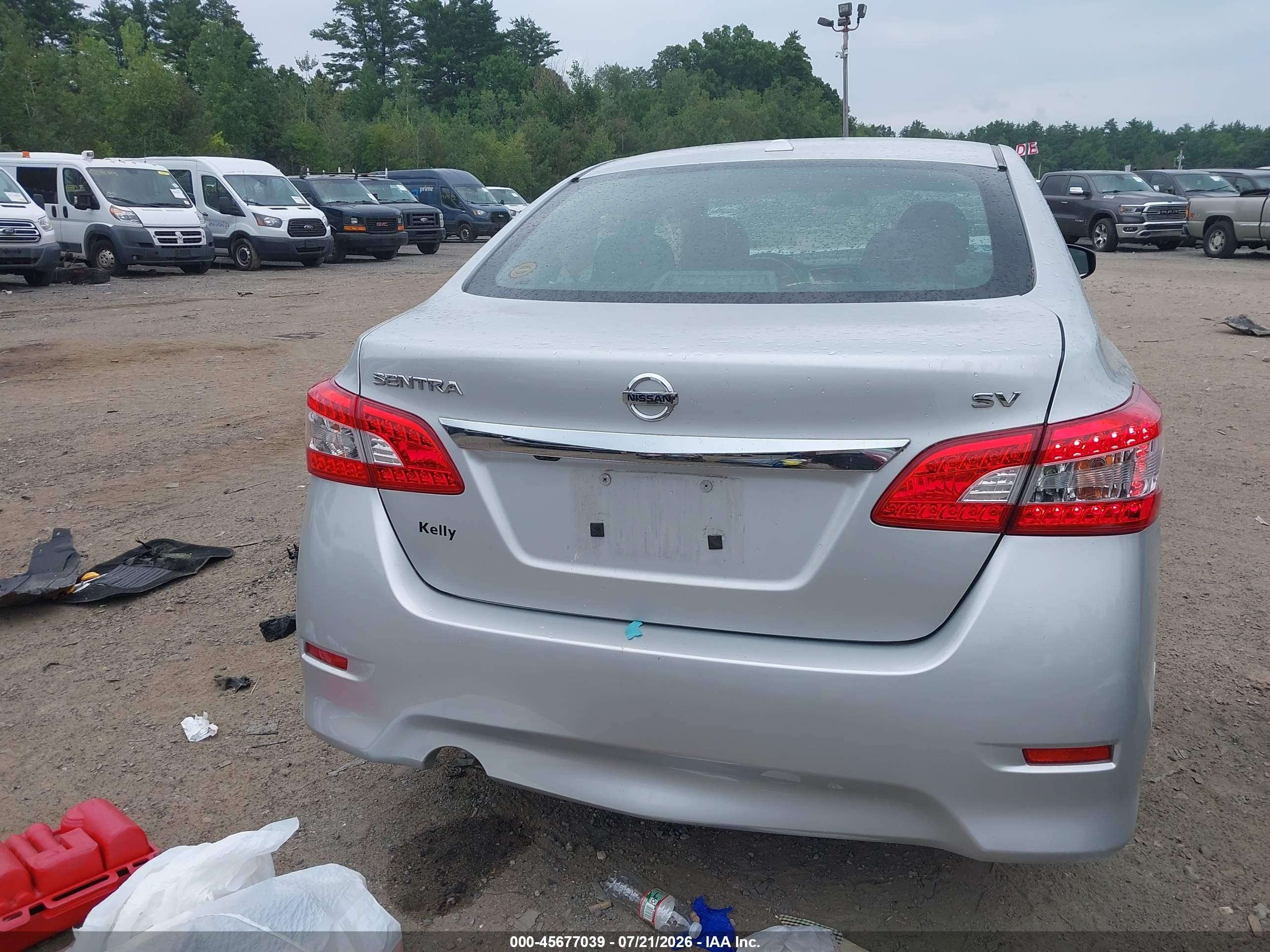 2015 Nissan Sentra Sv Silver vin: 3N1AB7APXFL684346