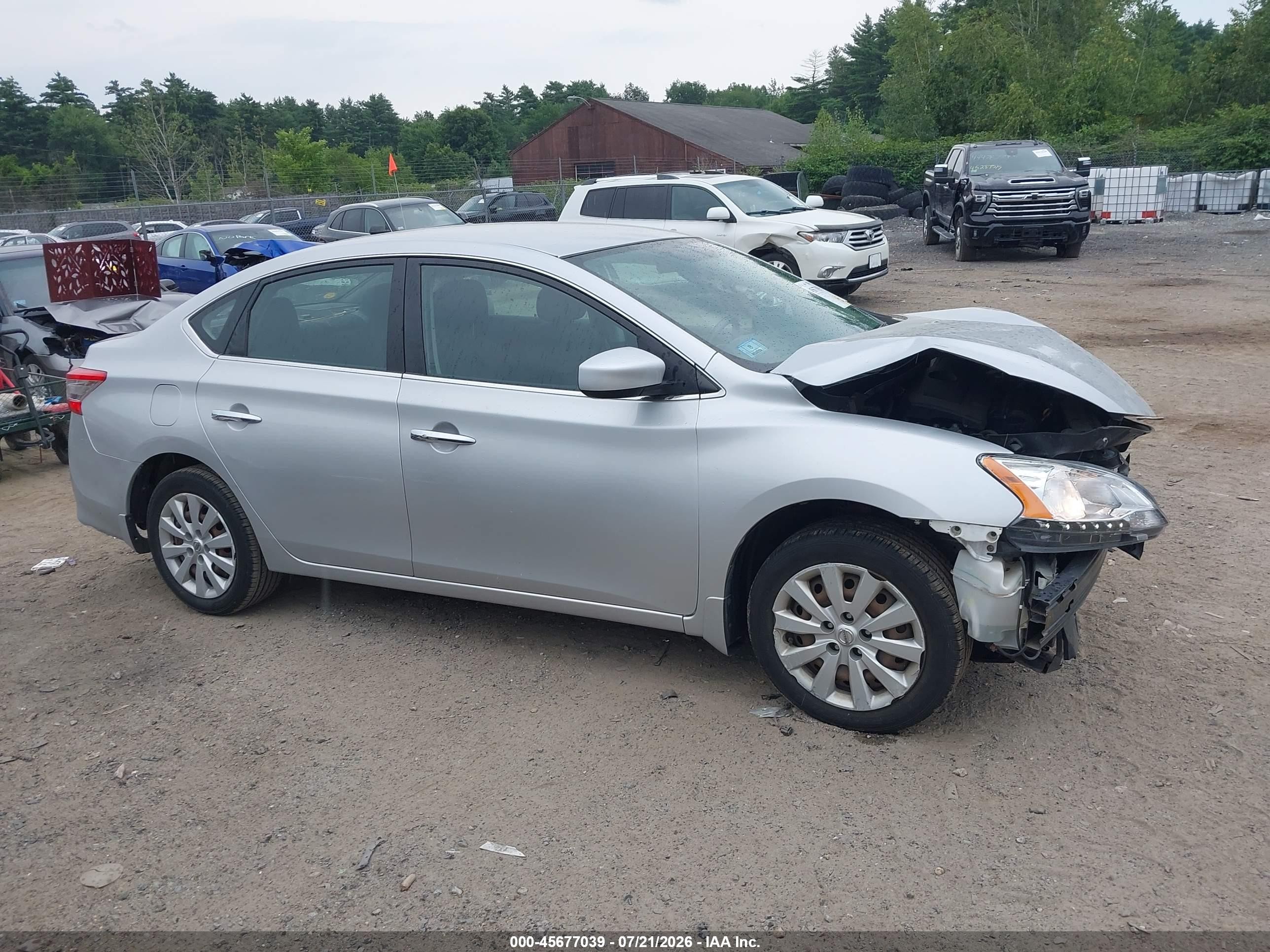2015 Nissan Sentra Sv Silver vin: 3N1AB7APXFL684346