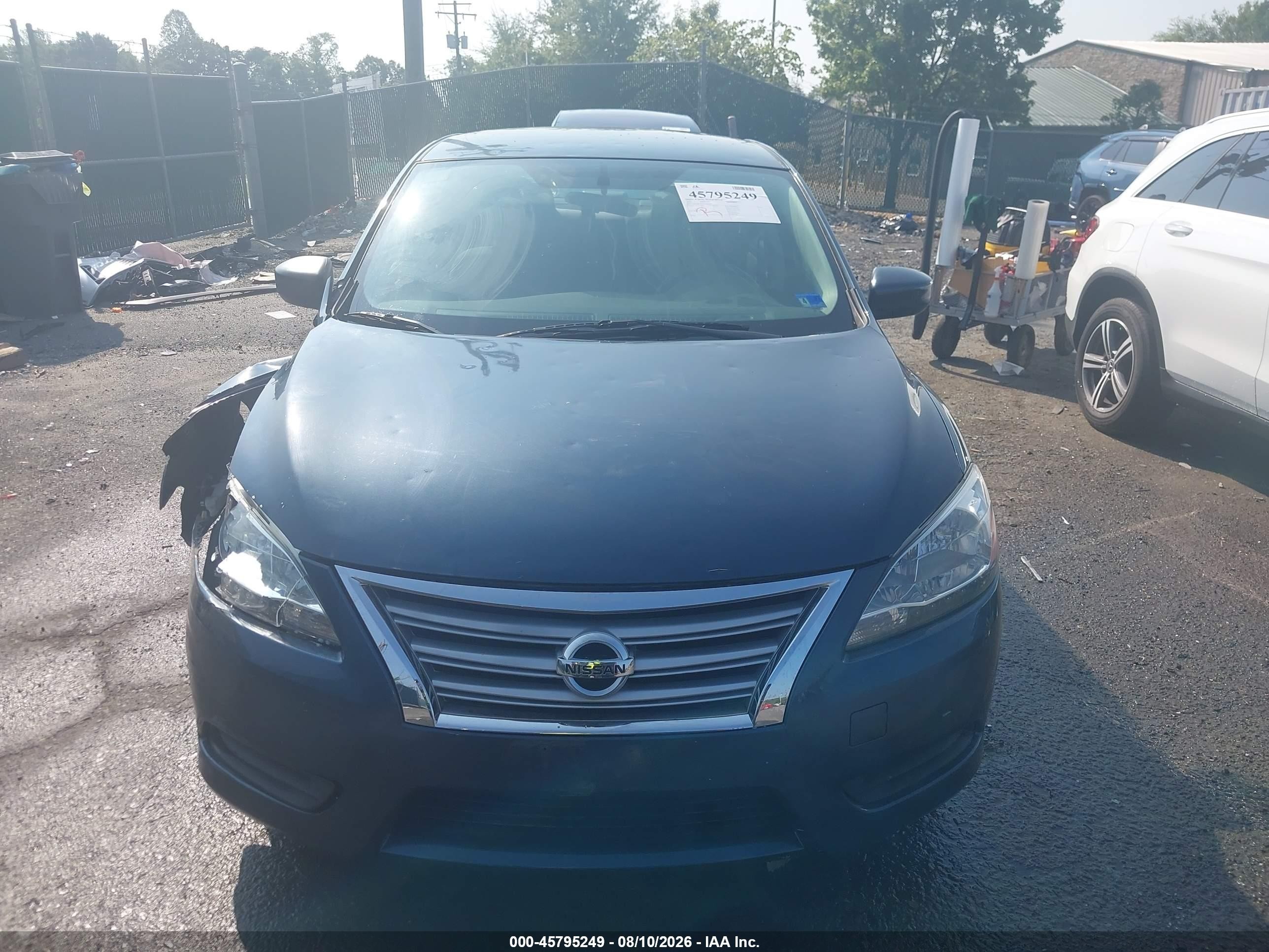 2015 Nissan Sentra Sv Blue vin: 3N1AB7APXFL694438