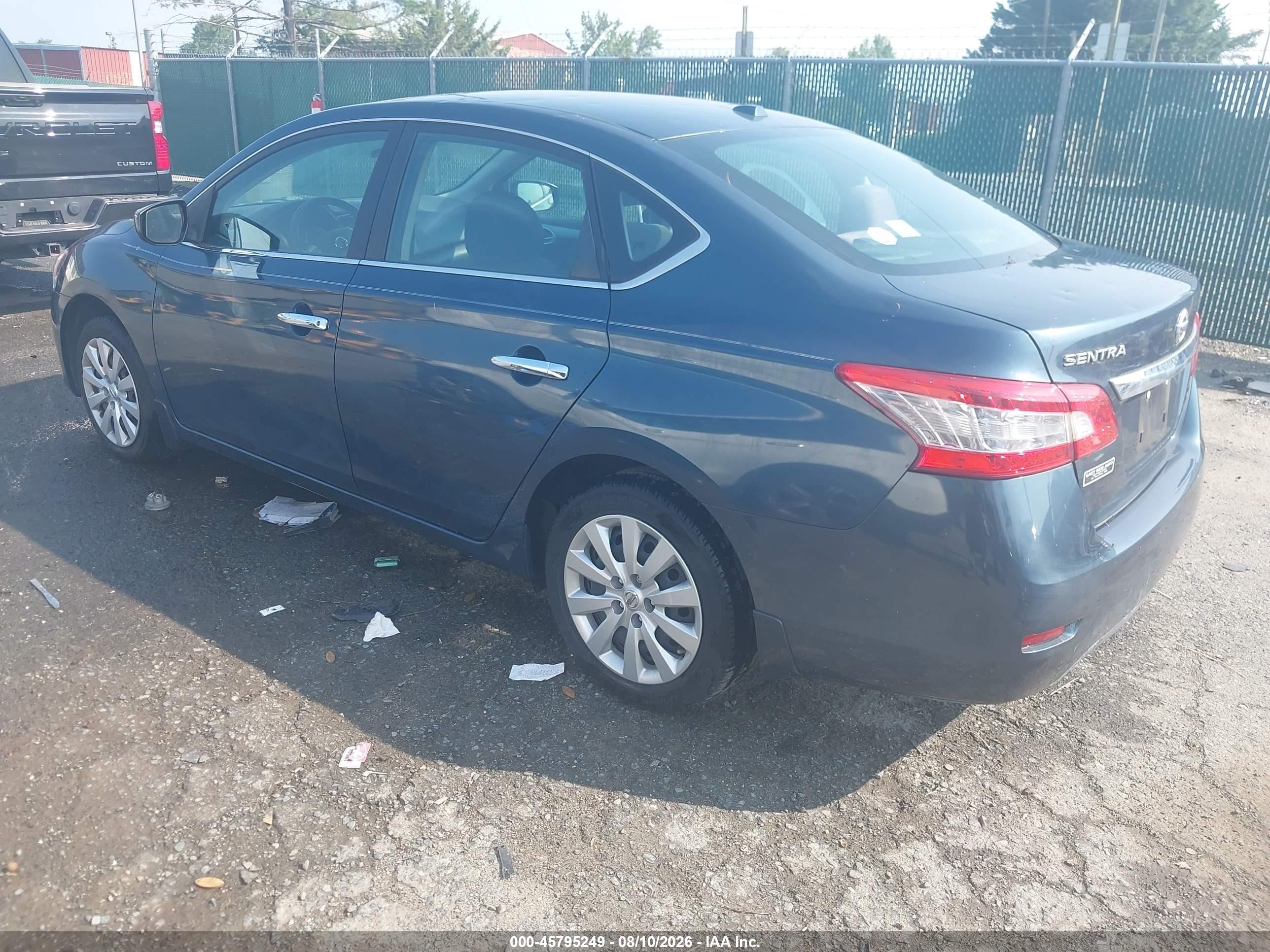 2015 Nissan Sentra Sv Blue vin: 3N1AB7APXFL694438