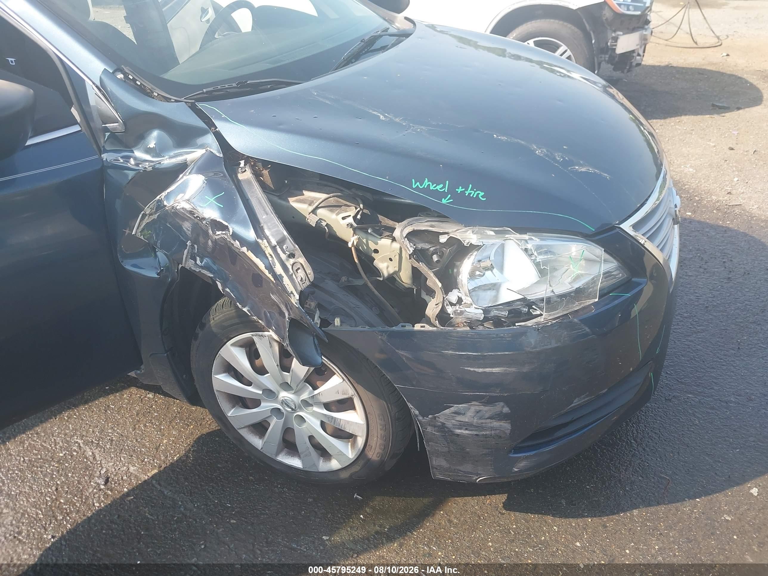 2015 Nissan Sentra Sv Blue vin: 3N1AB7APXFL694438