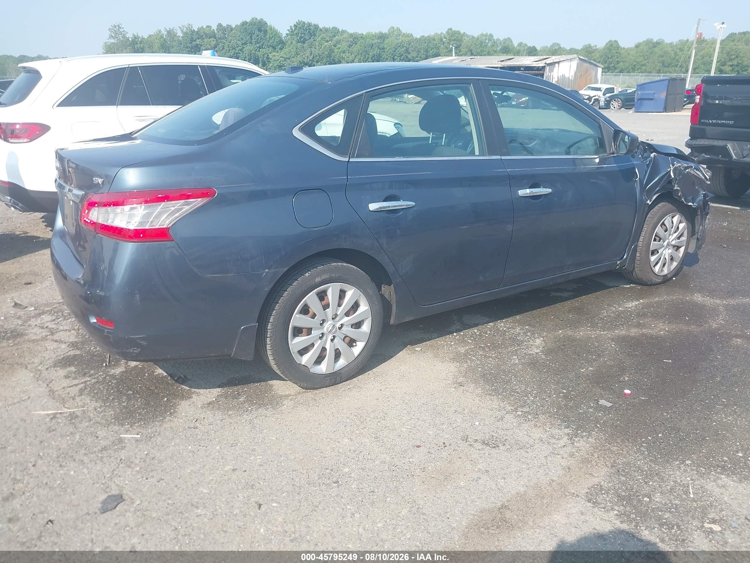 2015 Nissan Sentra Sv Blue vin: 3N1AB7APXFL694438