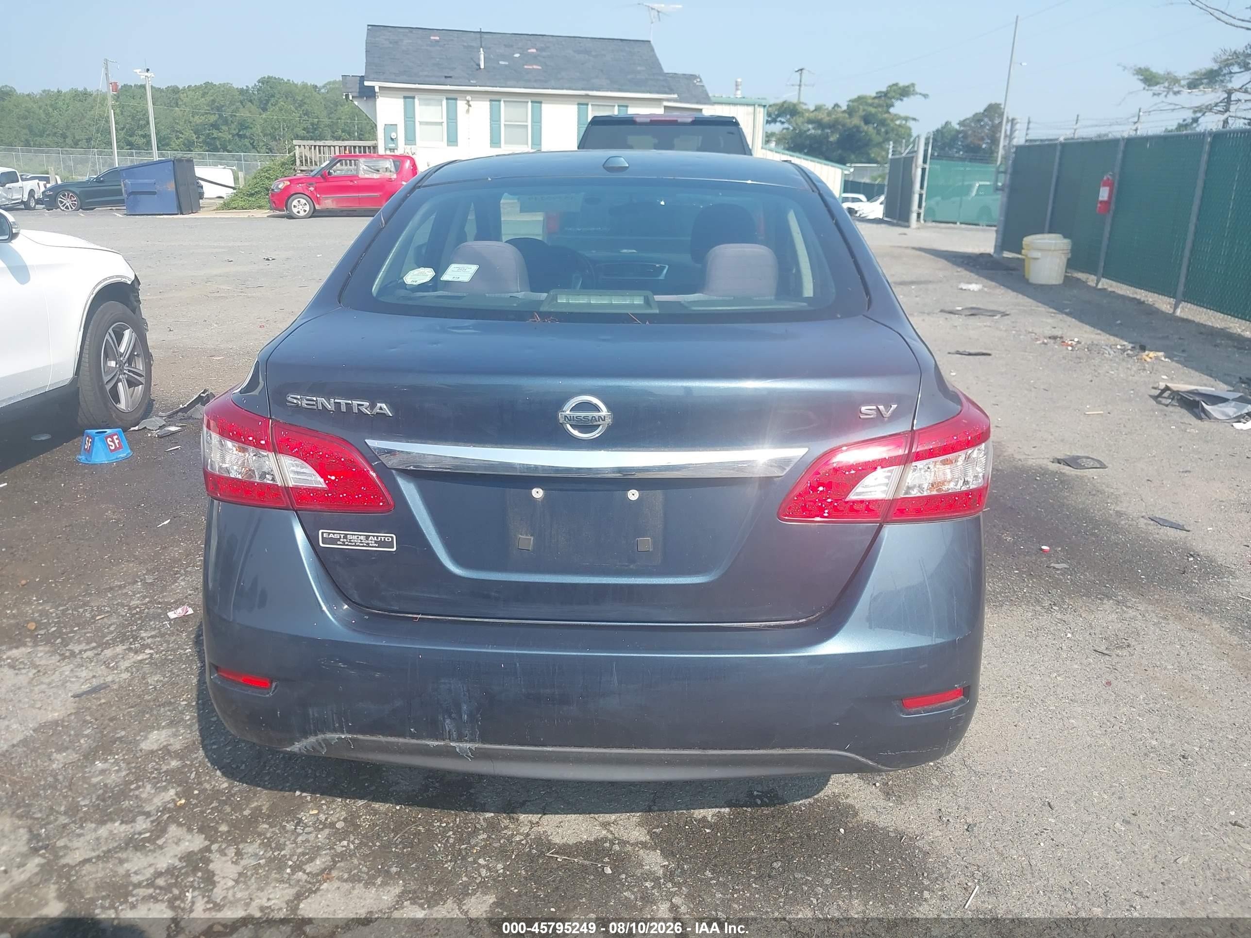 2015 Nissan Sentra Sv Blue vin: 3N1AB7APXFL694438