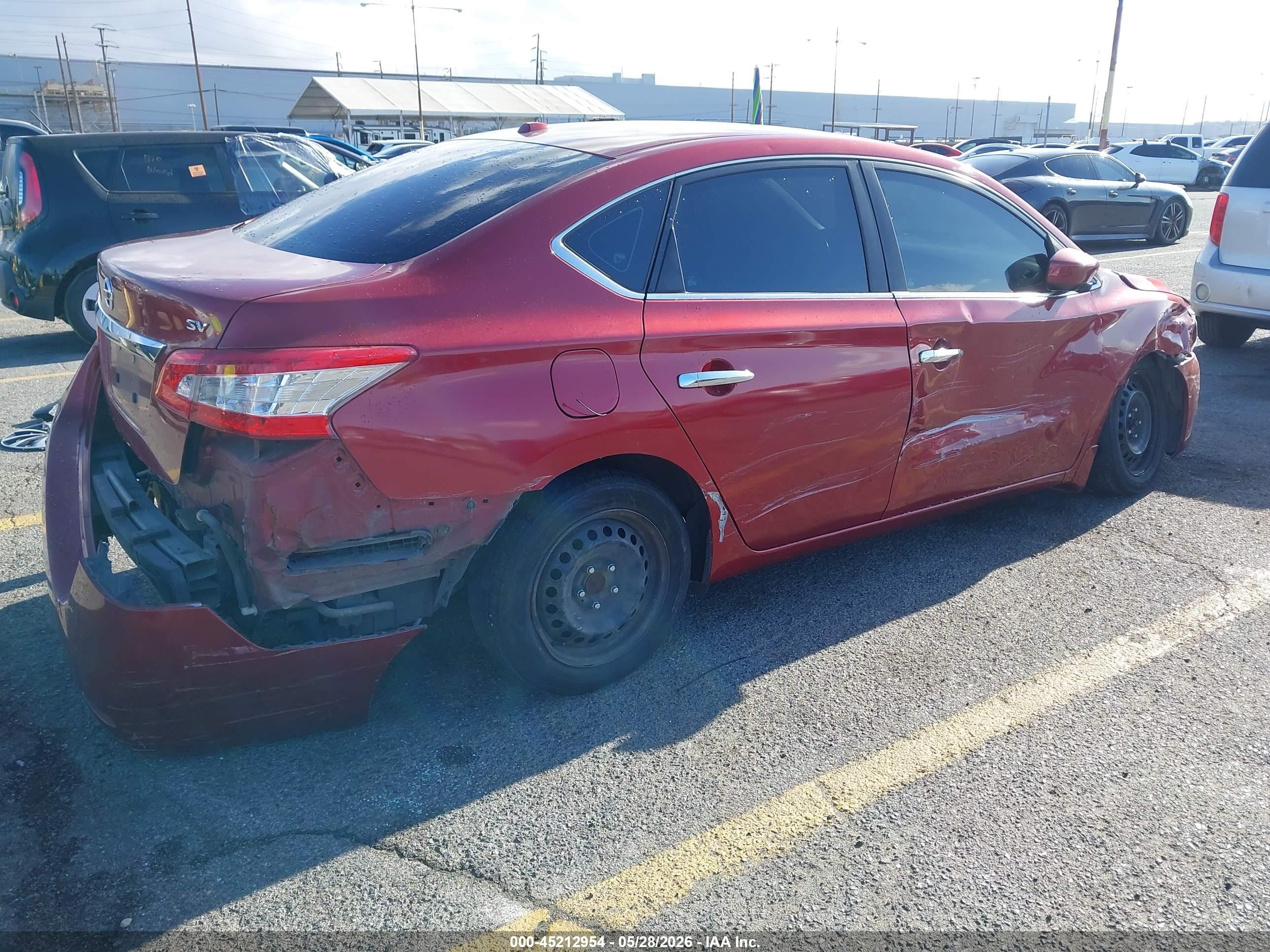 2015 Nissan Sentra Sv Red vin: 3N1AB7APXFL694584