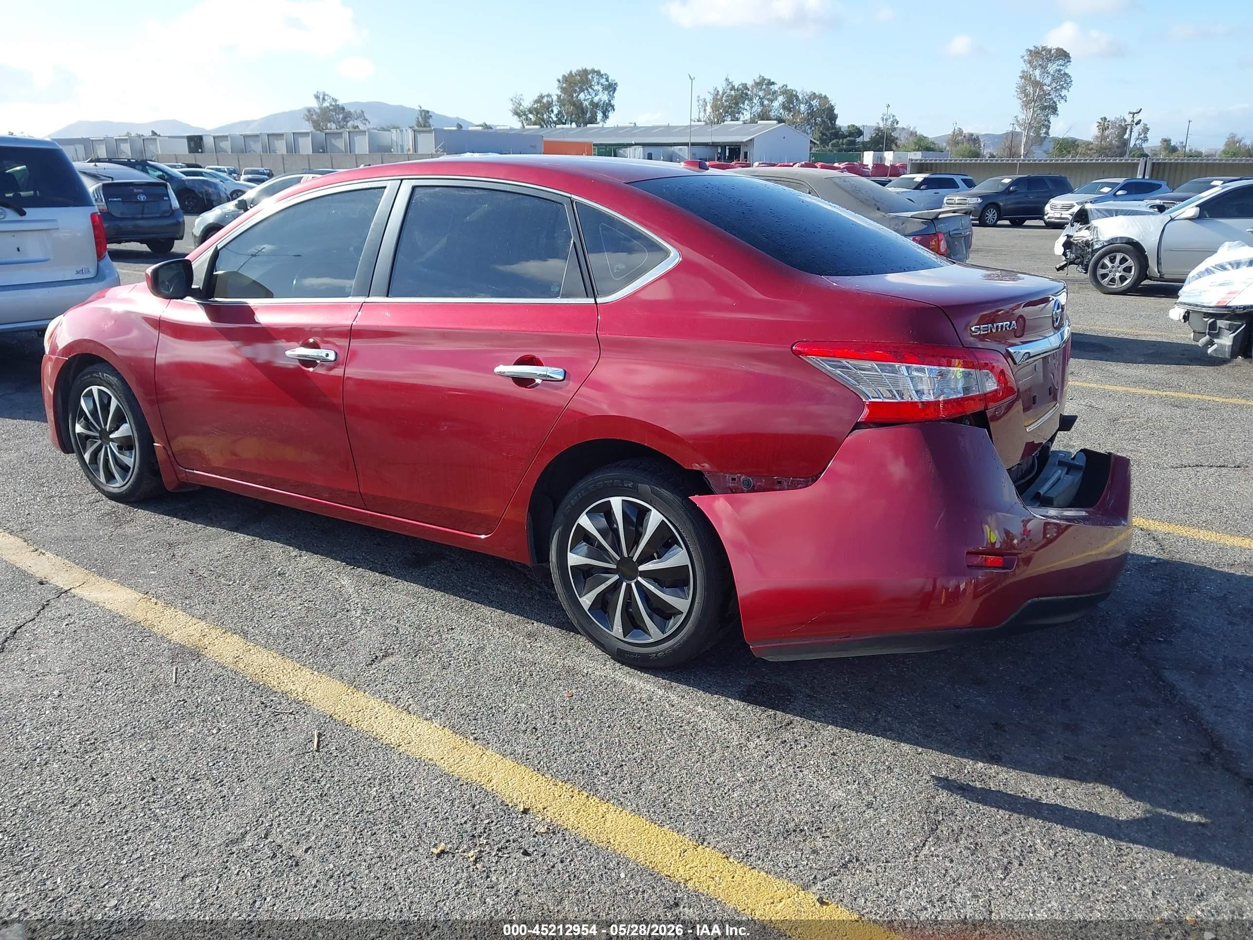 2015 Nissan Sentra Sv Red vin: 3N1AB7APXFL694584