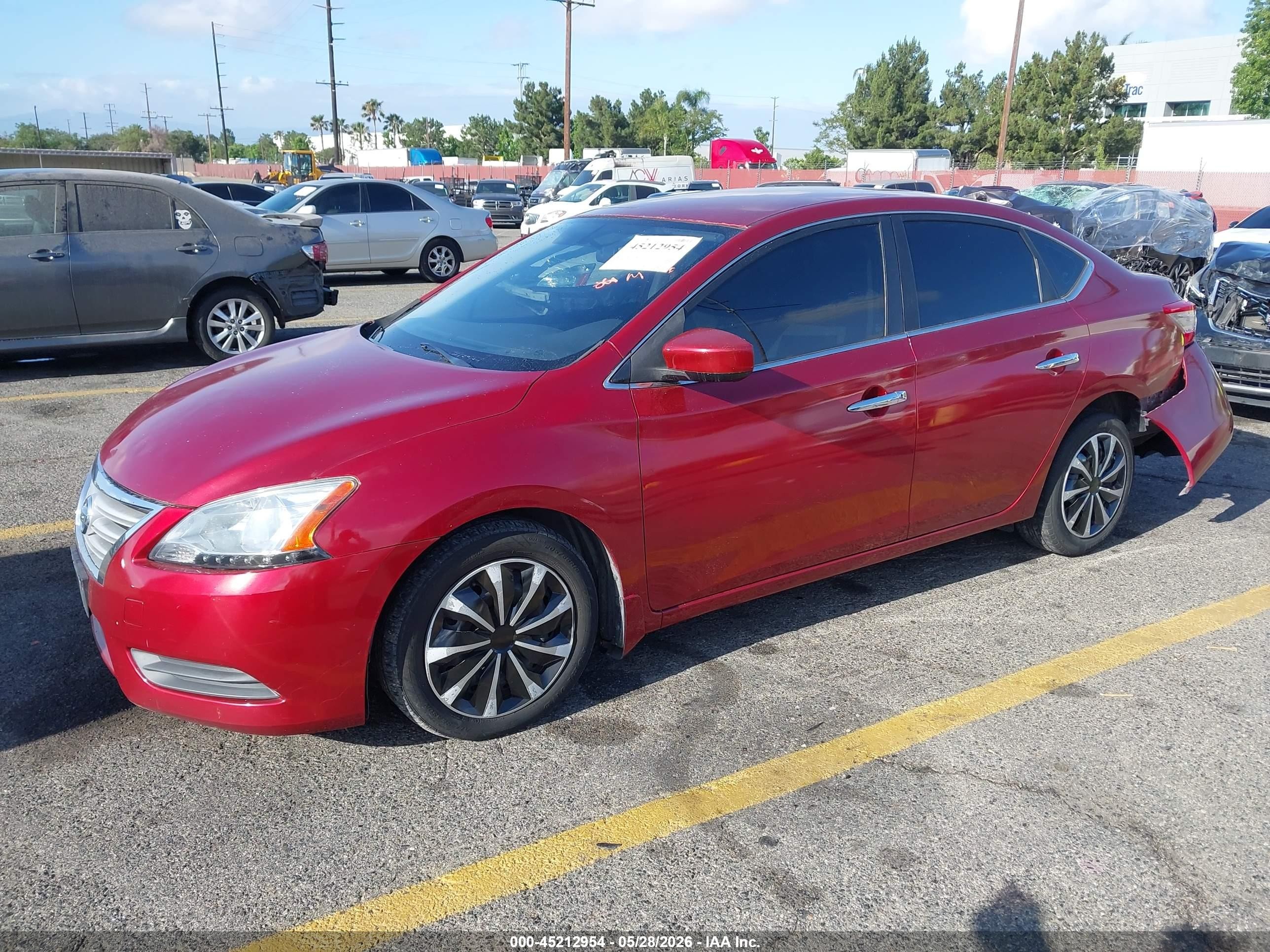 2015 Nissan Sentra Sv Red vin: 3N1AB7APXFL694584