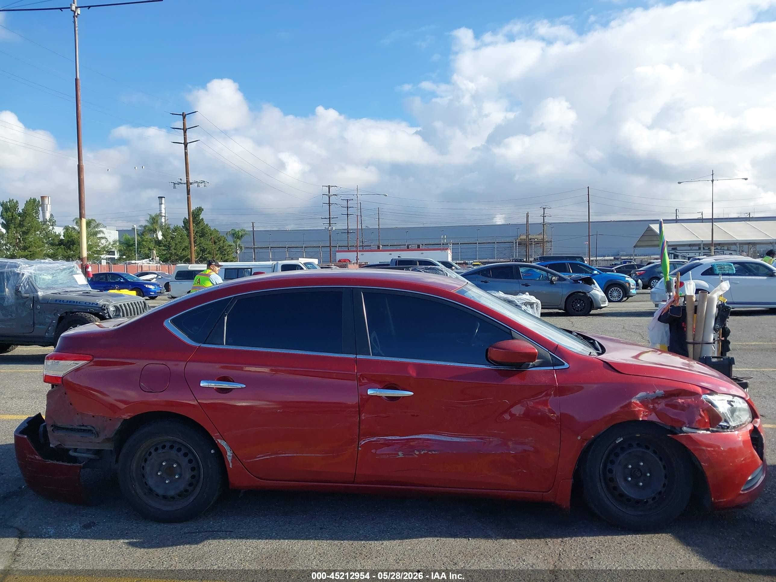 2015 Nissan Sentra Sv Red vin: 3N1AB7APXFL694584