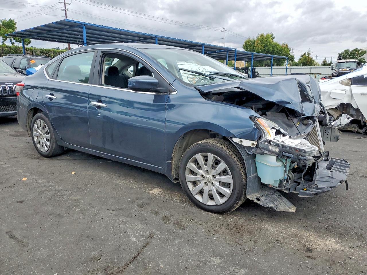 2015 Nissan Sentra Sv Blue vin: 3N1AB7APXFL695573