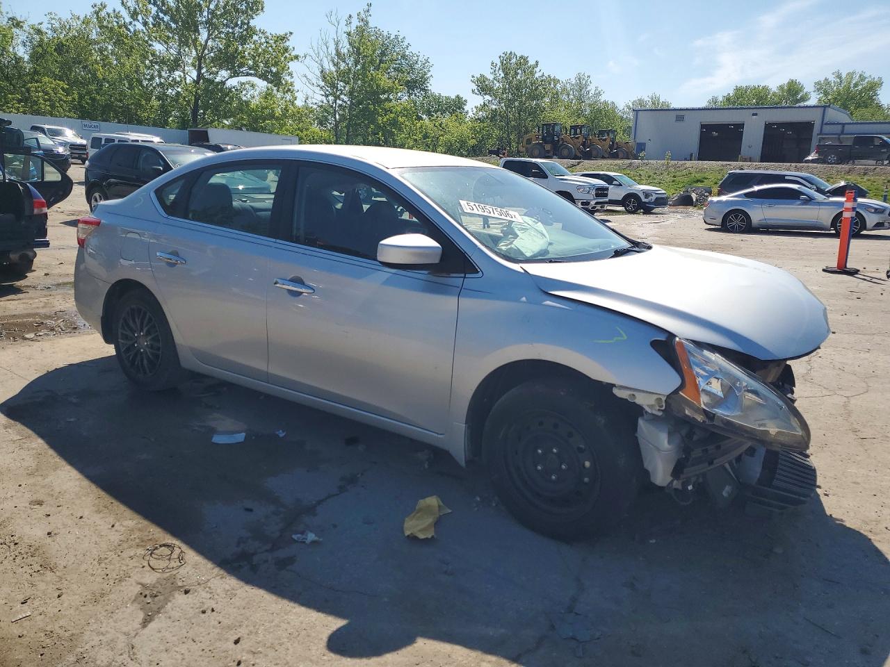 2015 Nissan Sentra S Silver vin: 3N1AB7APXFL695606