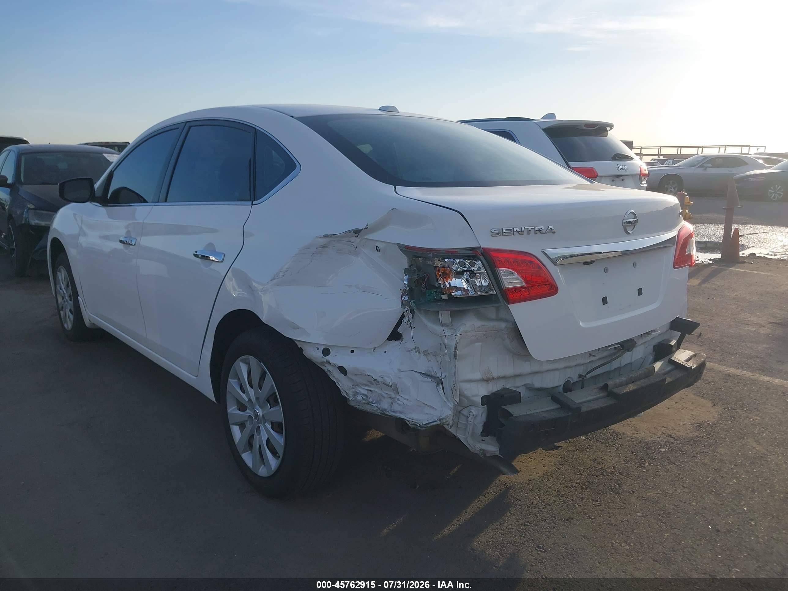 2015 Nissan Sentra Sv Белый vin: 3N1AB7APXFL695671