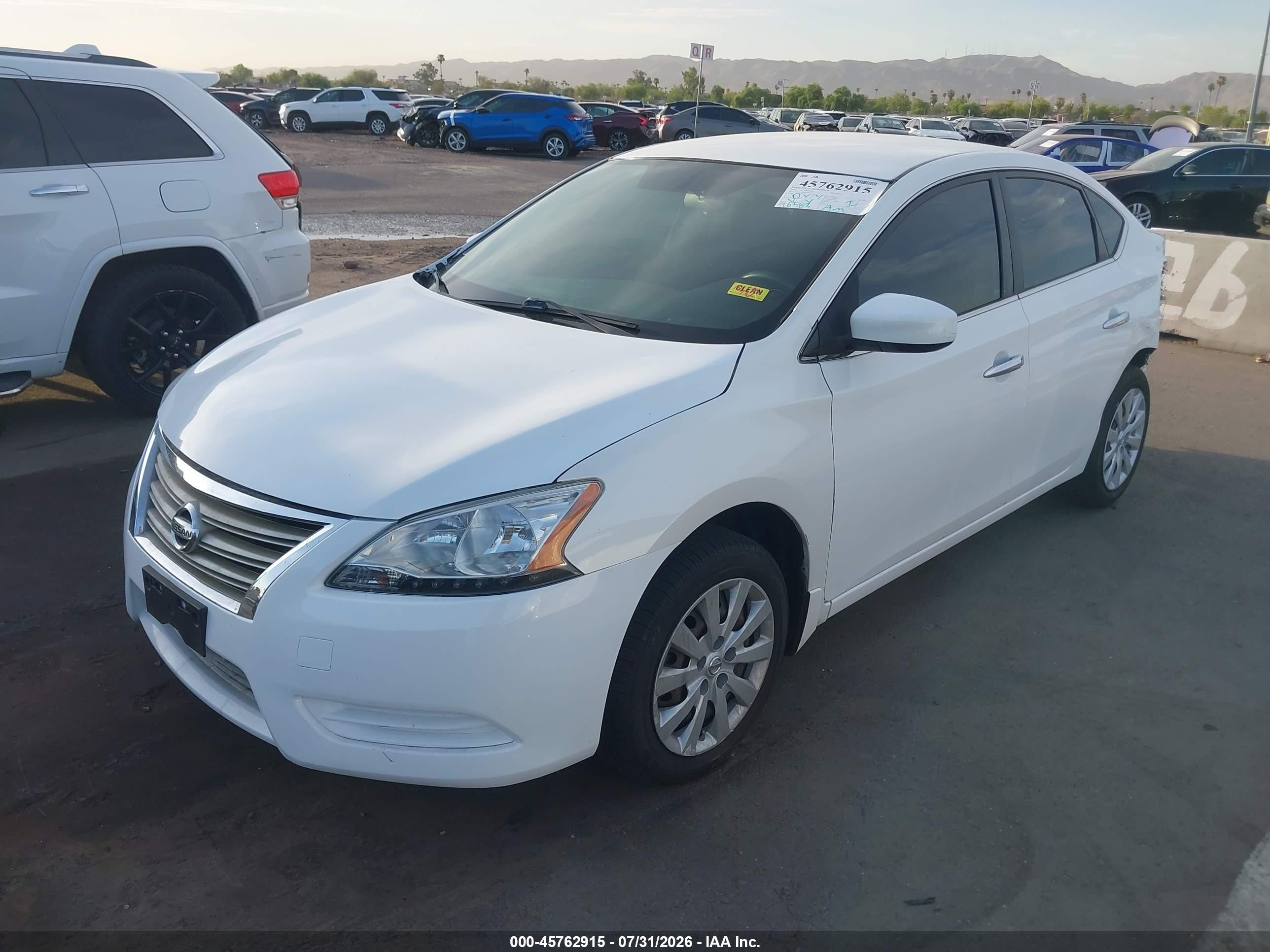 2015 Nissan Sentra Sv Белый vin: 3N1AB7APXFL695671