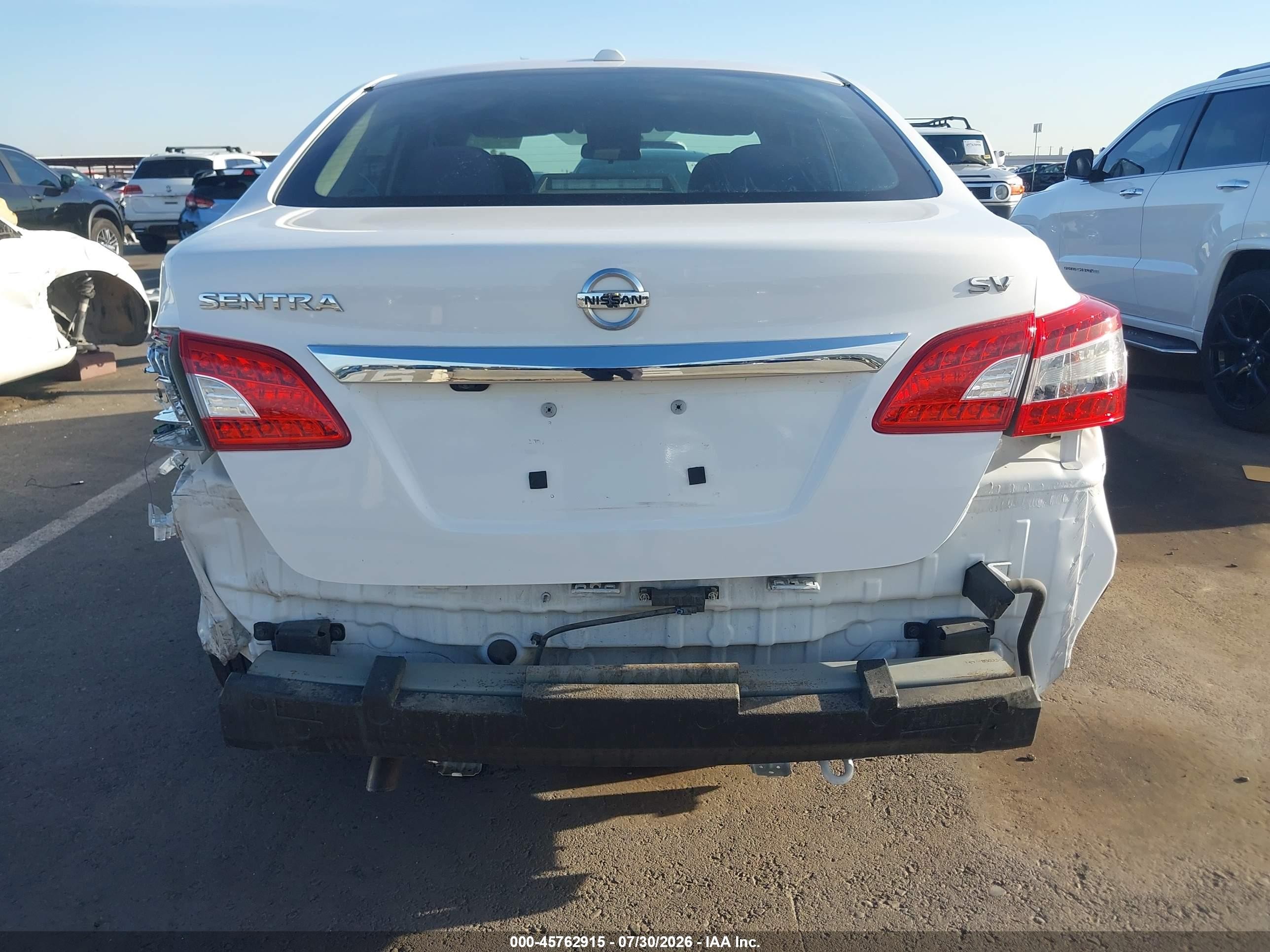 2015 Nissan Sentra Sv Белый vin: 3N1AB7APXFL695671