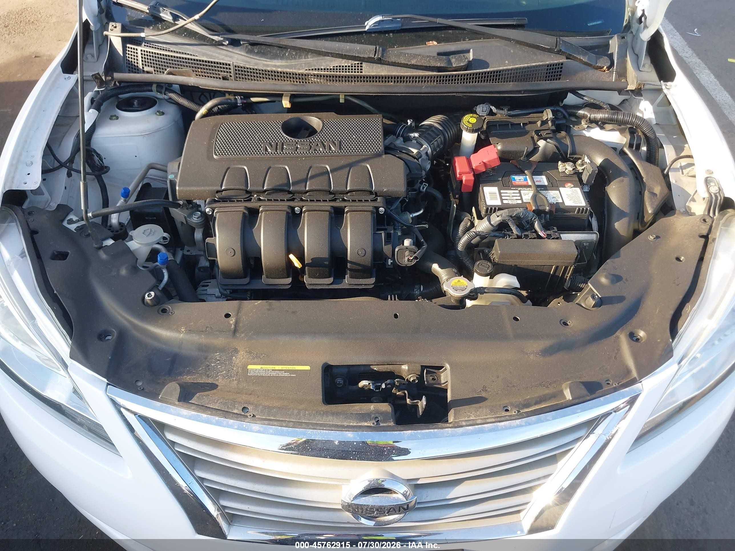 2015 Nissan Sentra Sv Белый vin: 3N1AB7APXFL695671