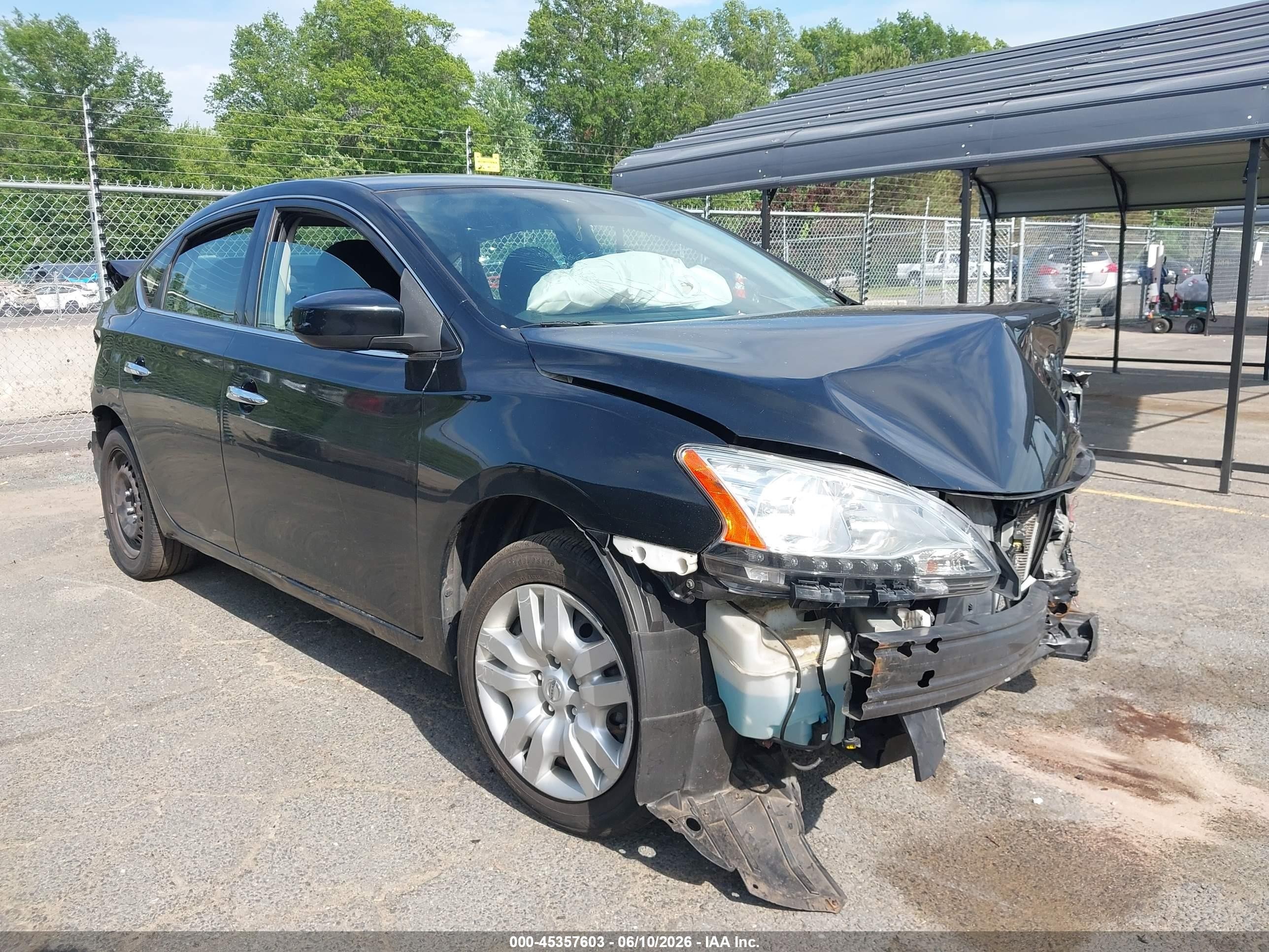 2015 Nissan Sentra Sv Black vin: 3N1AB7APXFL696061