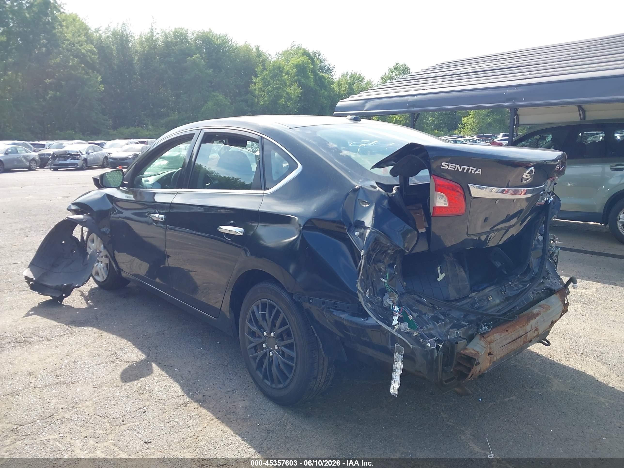 2015 Nissan Sentra Sv Black vin: 3N1AB7APXFL696061