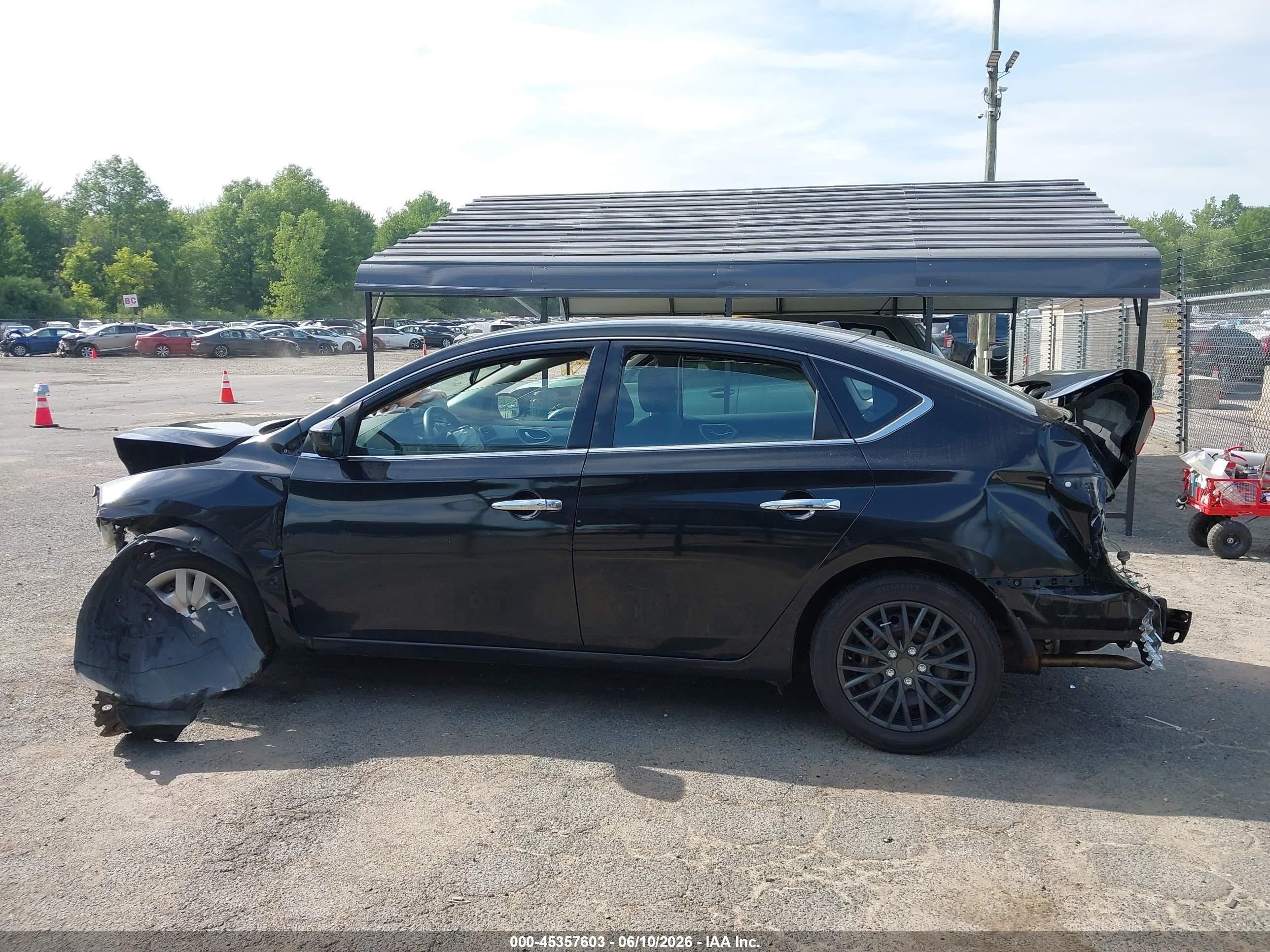 2015 Nissan Sentra Sv Black vin: 3N1AB7APXFL696061