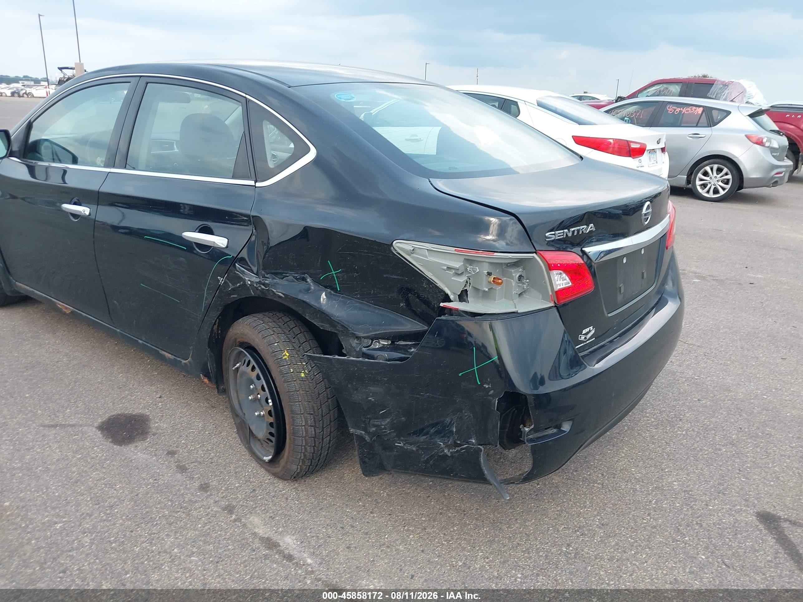 2015 Nissan Sentra S Black vin: 3N1AB7APXFY226955