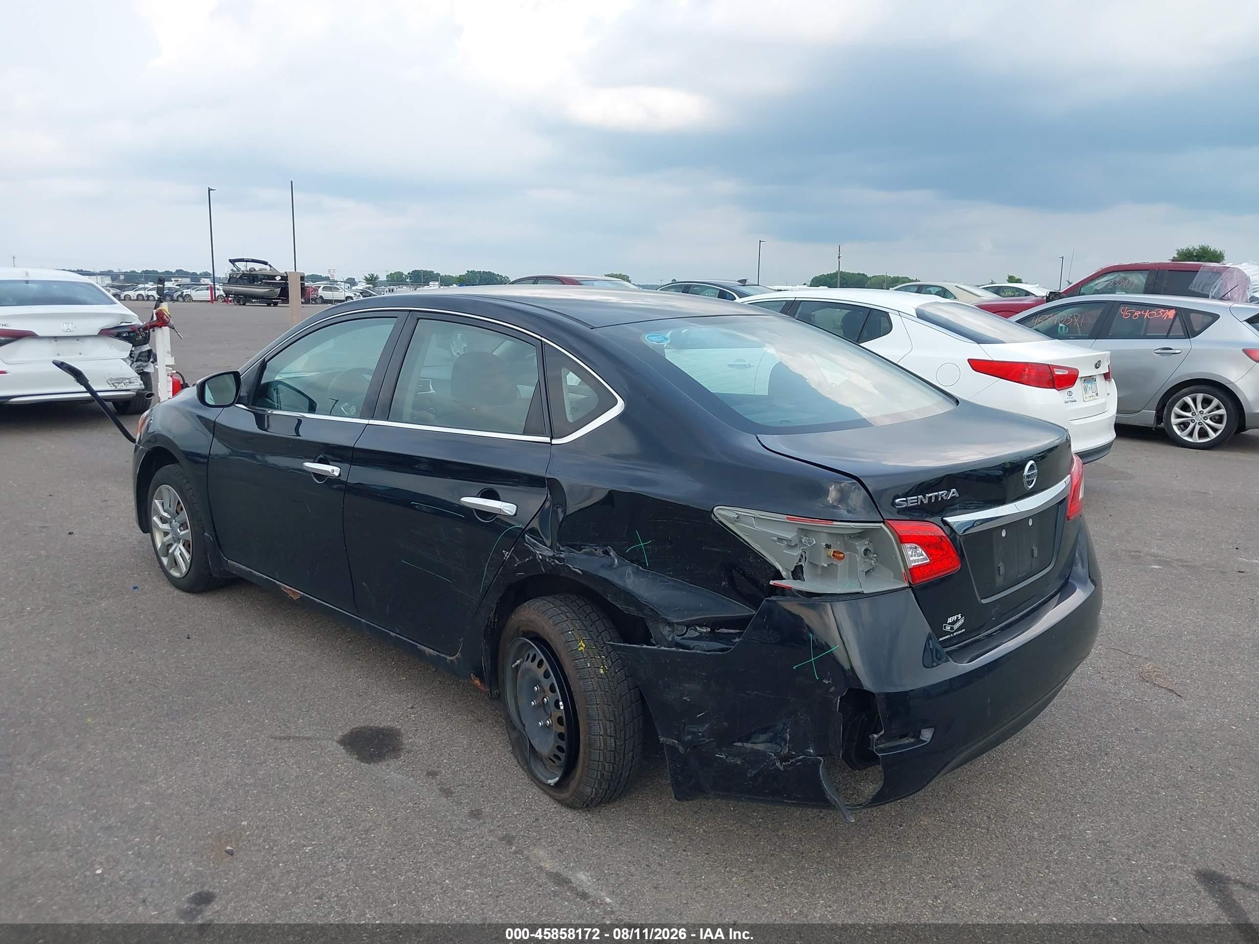 2015 Nissan Sentra S Black vin: 3N1AB7APXFY226955