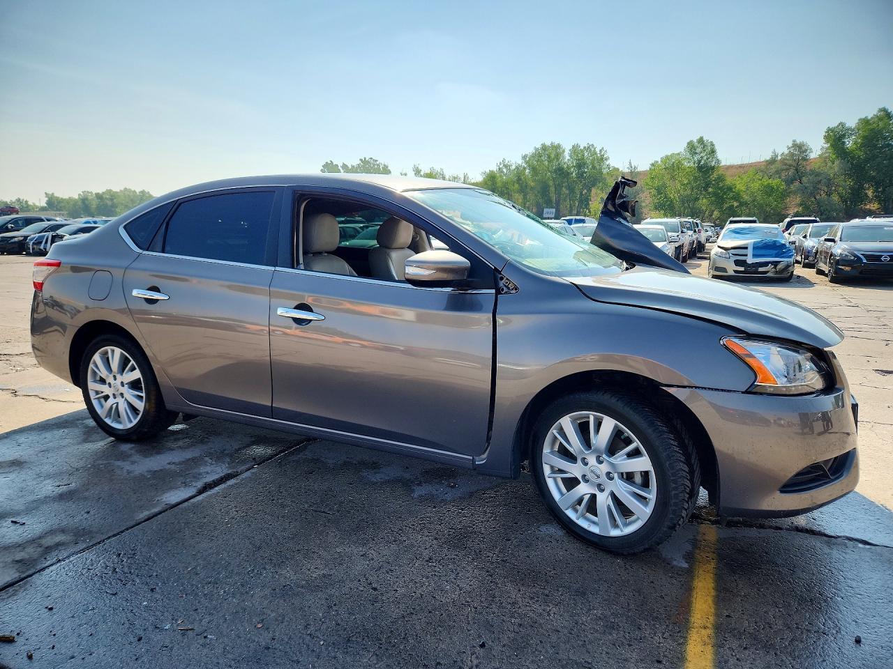 2015 Nissan Sentra Sl Серый vin: 3N1AB7APXFY240144