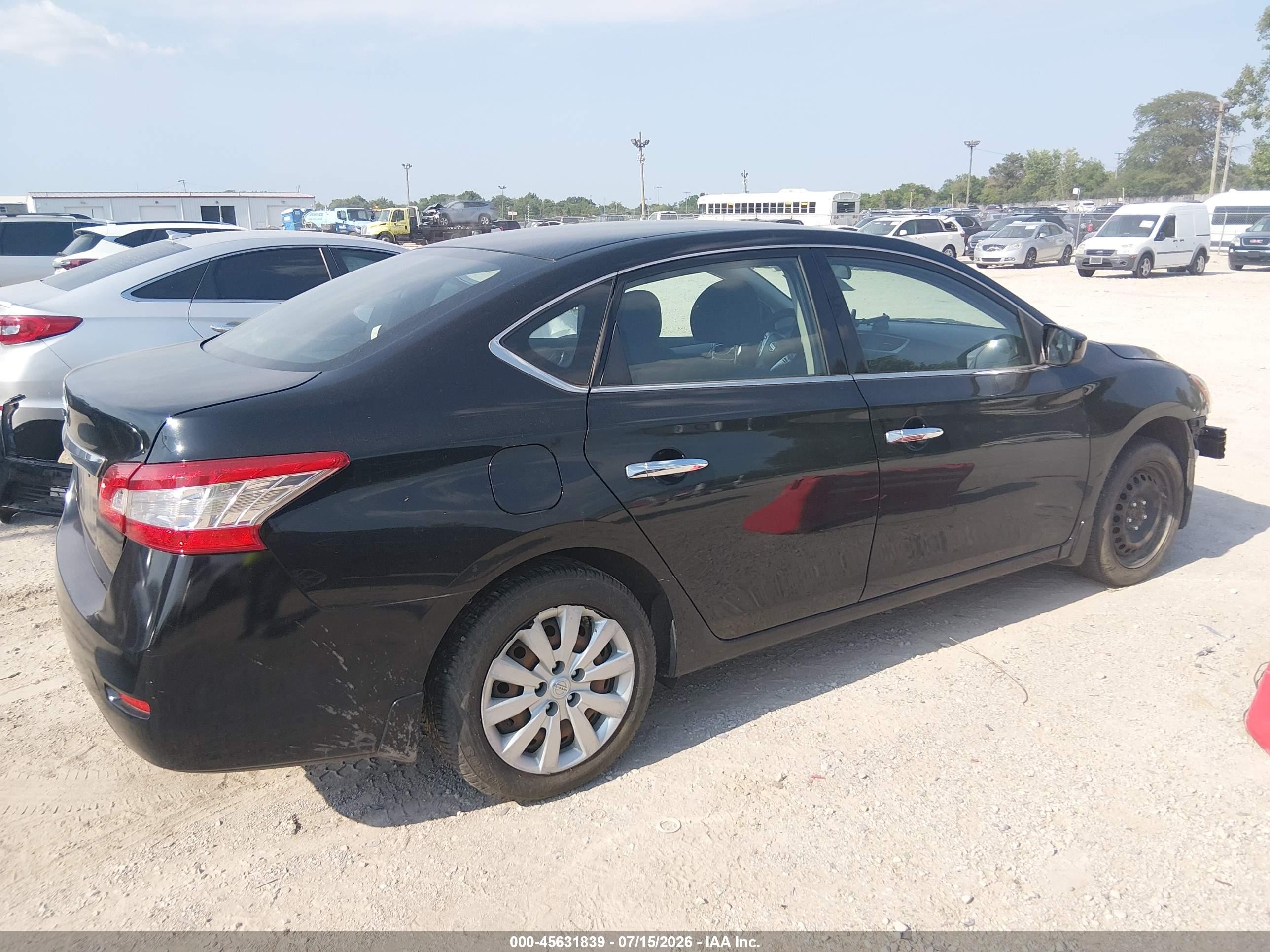 2015 Nissan Sentra S Black vin: 3N1AB7APXFY242721