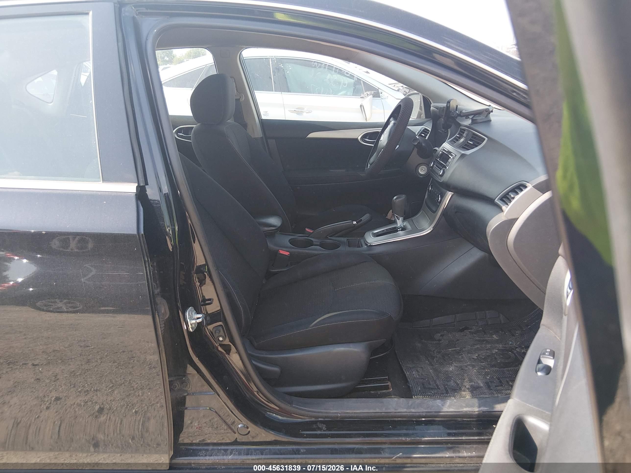 2015 Nissan Sentra S Black vin: 3N1AB7APXFY242721