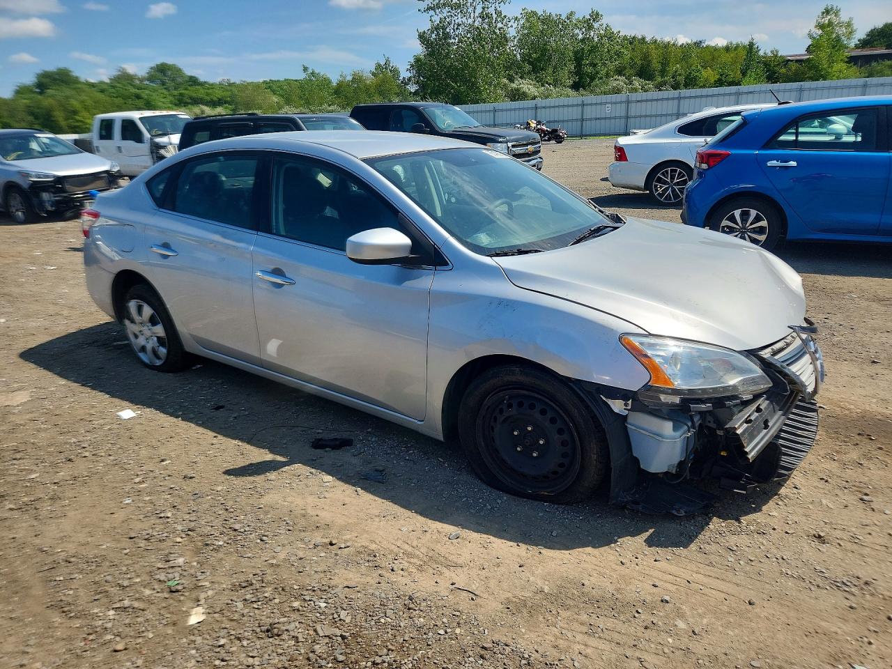 2015 Nissan Sentra S Silver vin: 3N1AB7APXFY252536