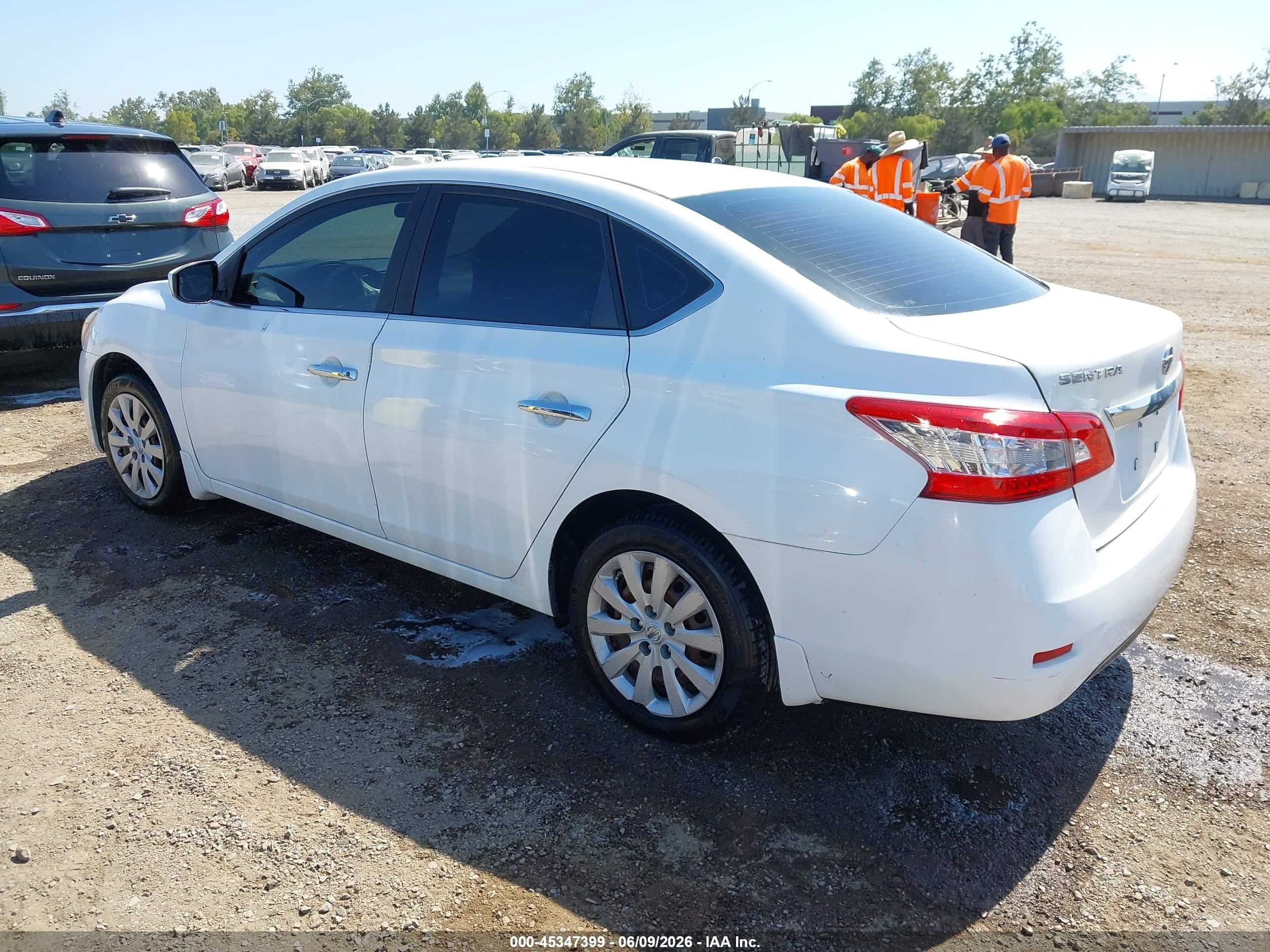 2015 Nissan Sentra S White vin: 3N1AB7APXFY257462