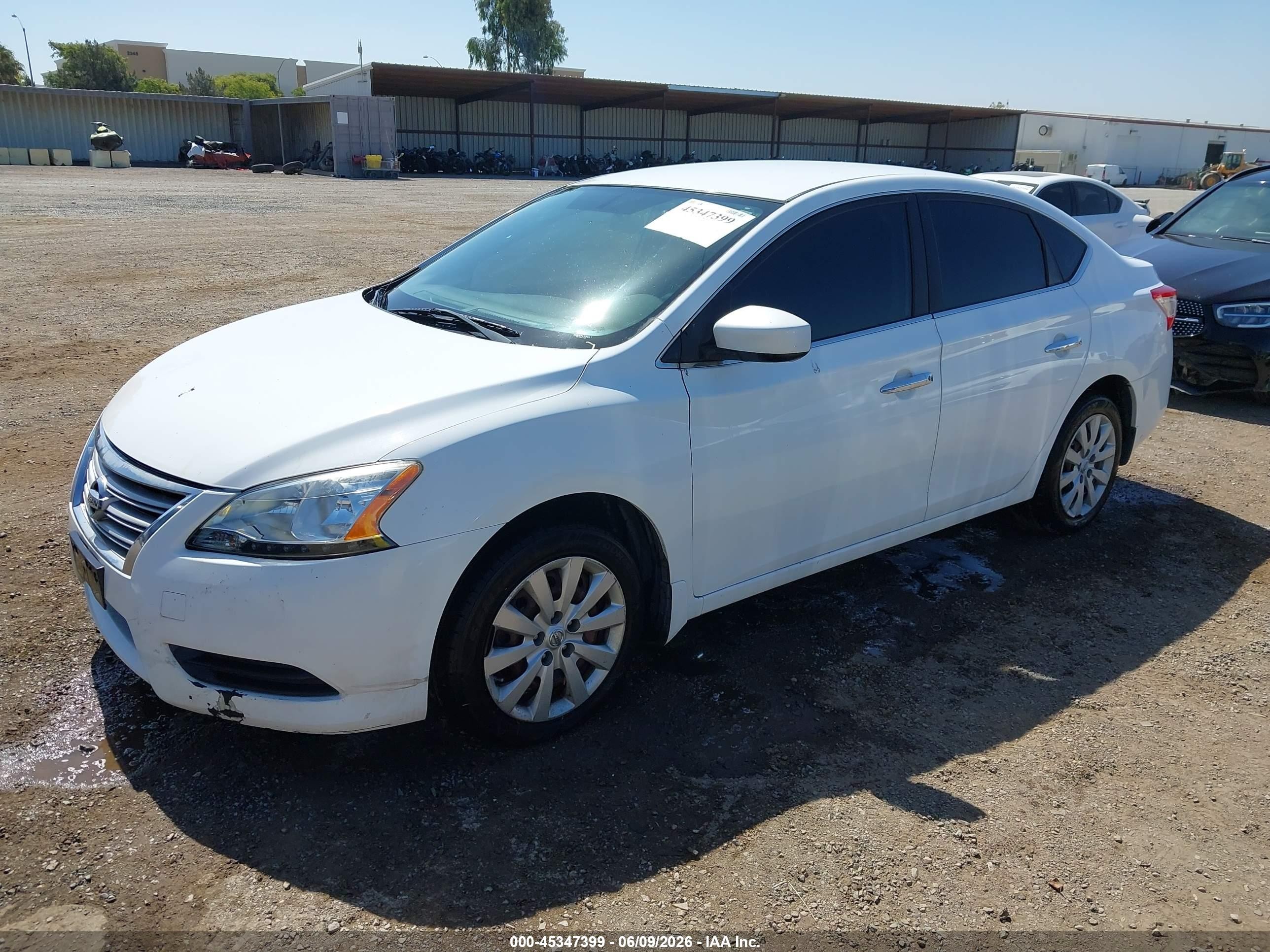 2015 Nissan Sentra S White vin: 3N1AB7APXFY257462