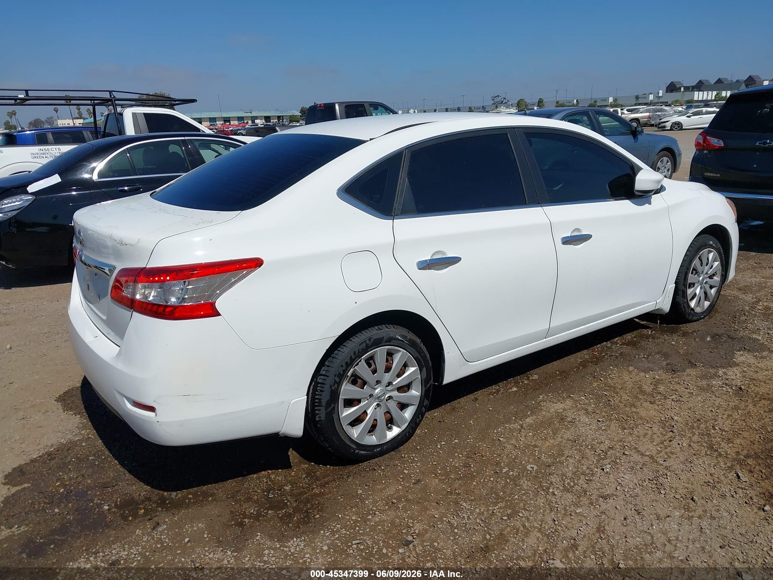 2015 Nissan Sentra S White vin: 3N1AB7APXFY257462