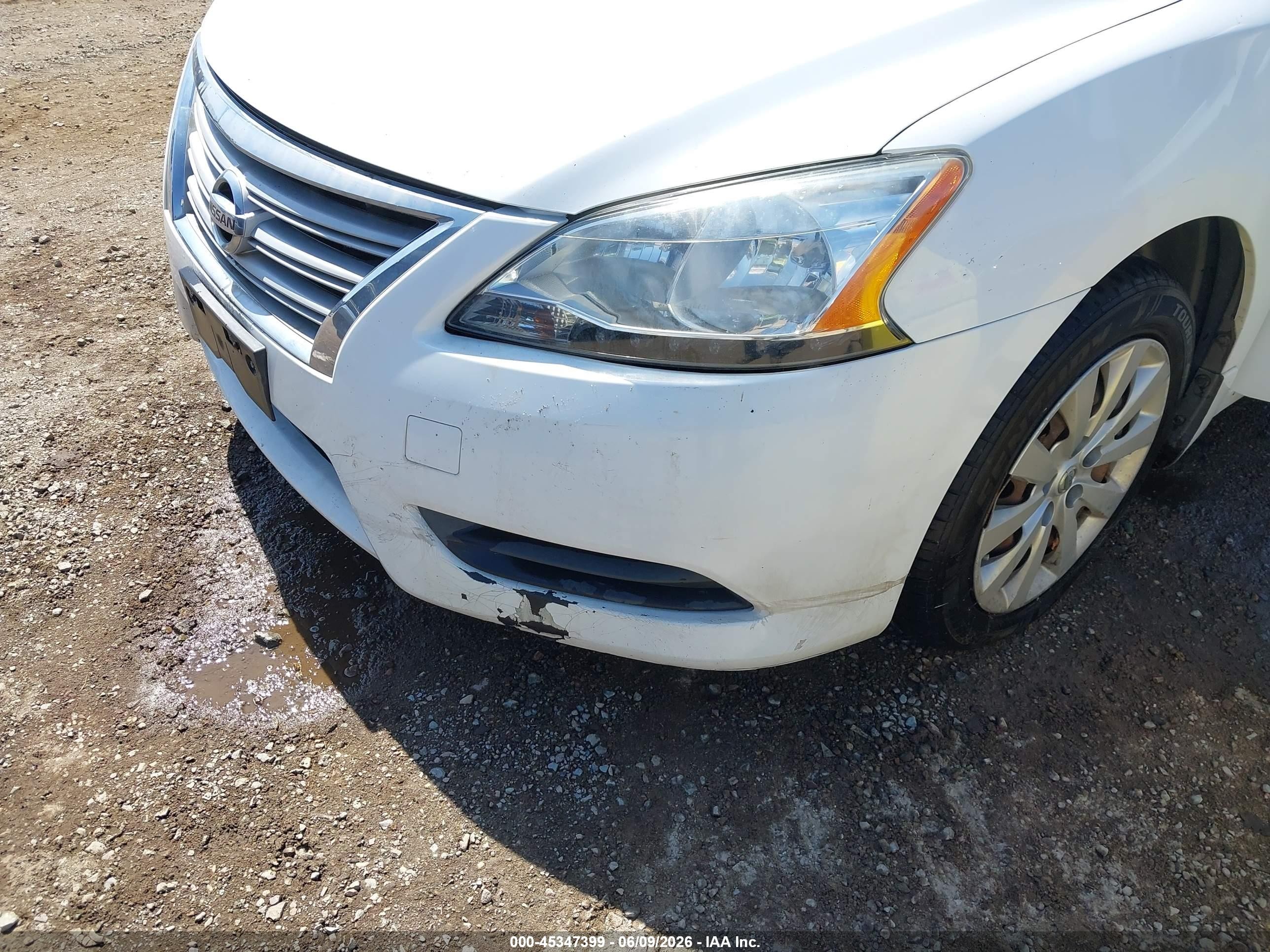 2015 Nissan Sentra S White vin: 3N1AB7APXFY257462
