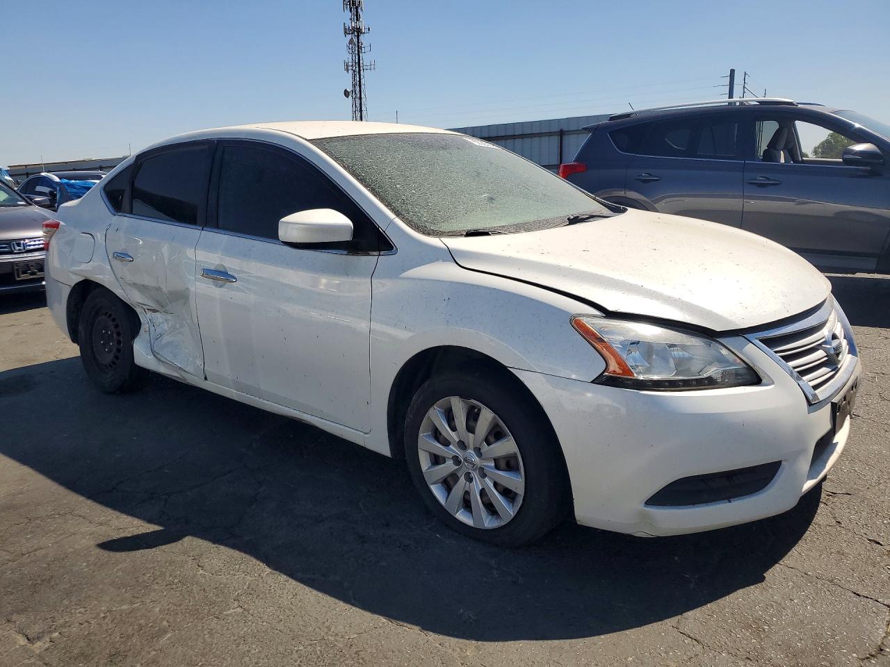 2015 Nissan Sentra Sv White vin: 3N1AB7APXFY274214