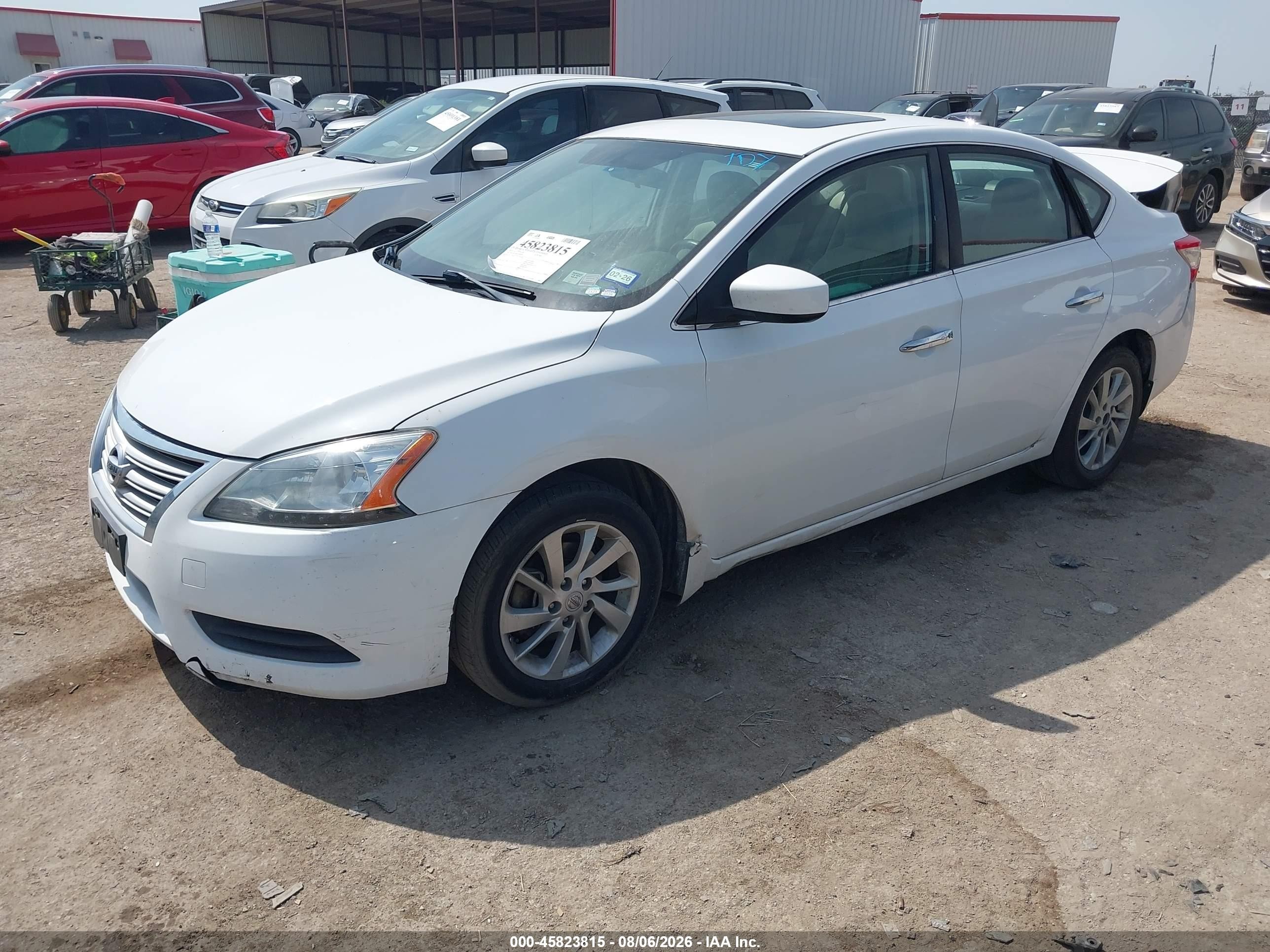 2015 Nissan Sentra Sv White vin: 3N1AB7APXFY296858
