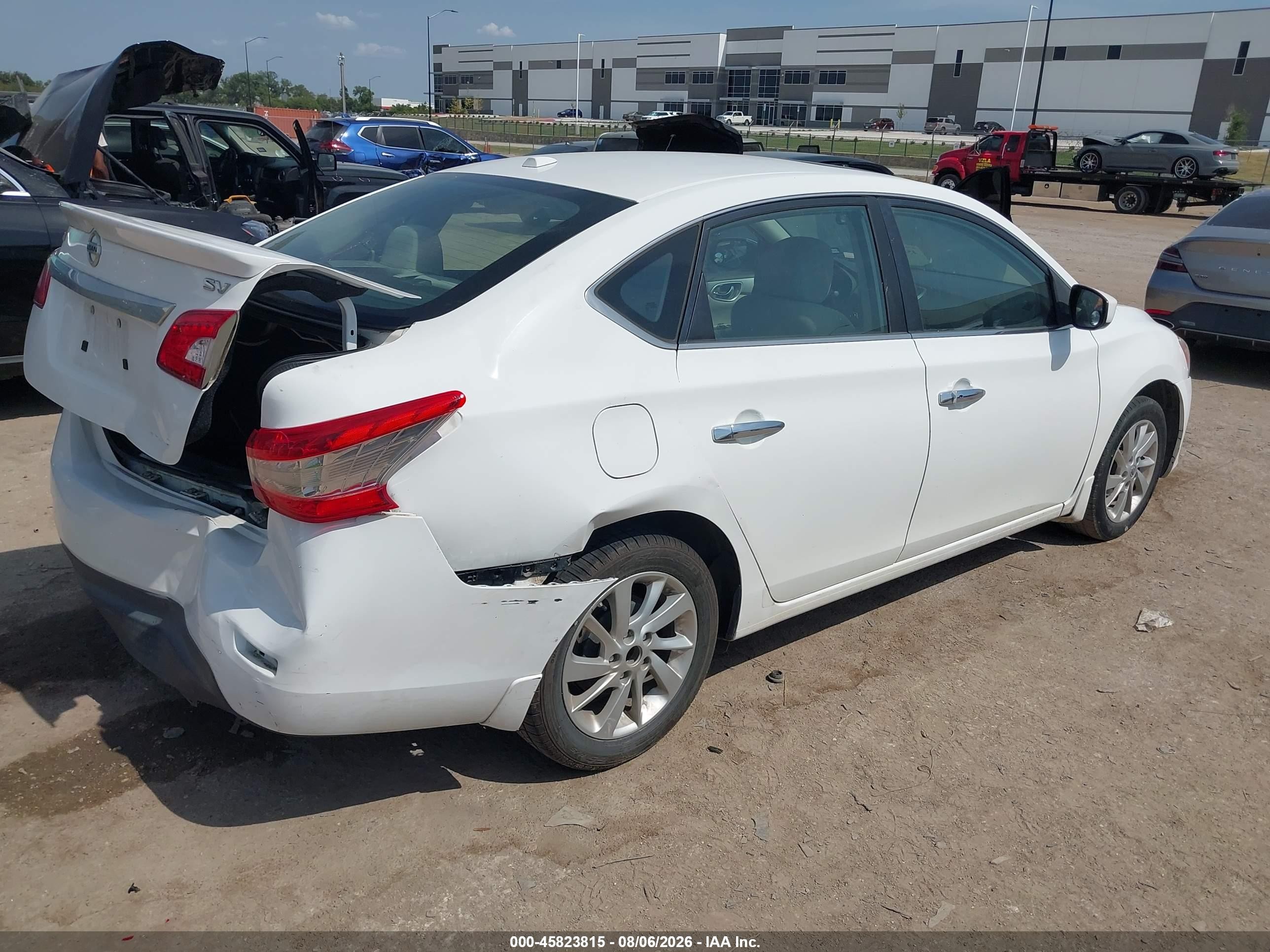 2015 Nissan Sentra Sv White vin: 3N1AB7APXFY296858