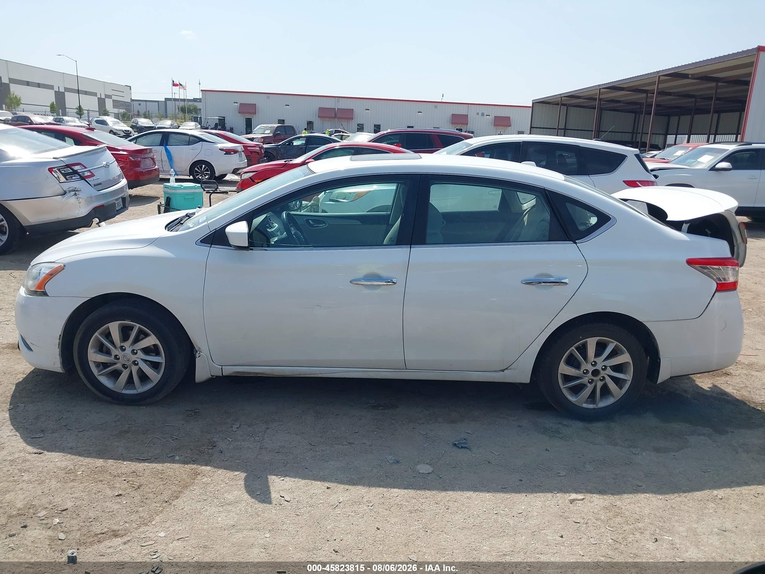 2015 Nissan Sentra Sv White vin: 3N1AB7APXFY296858