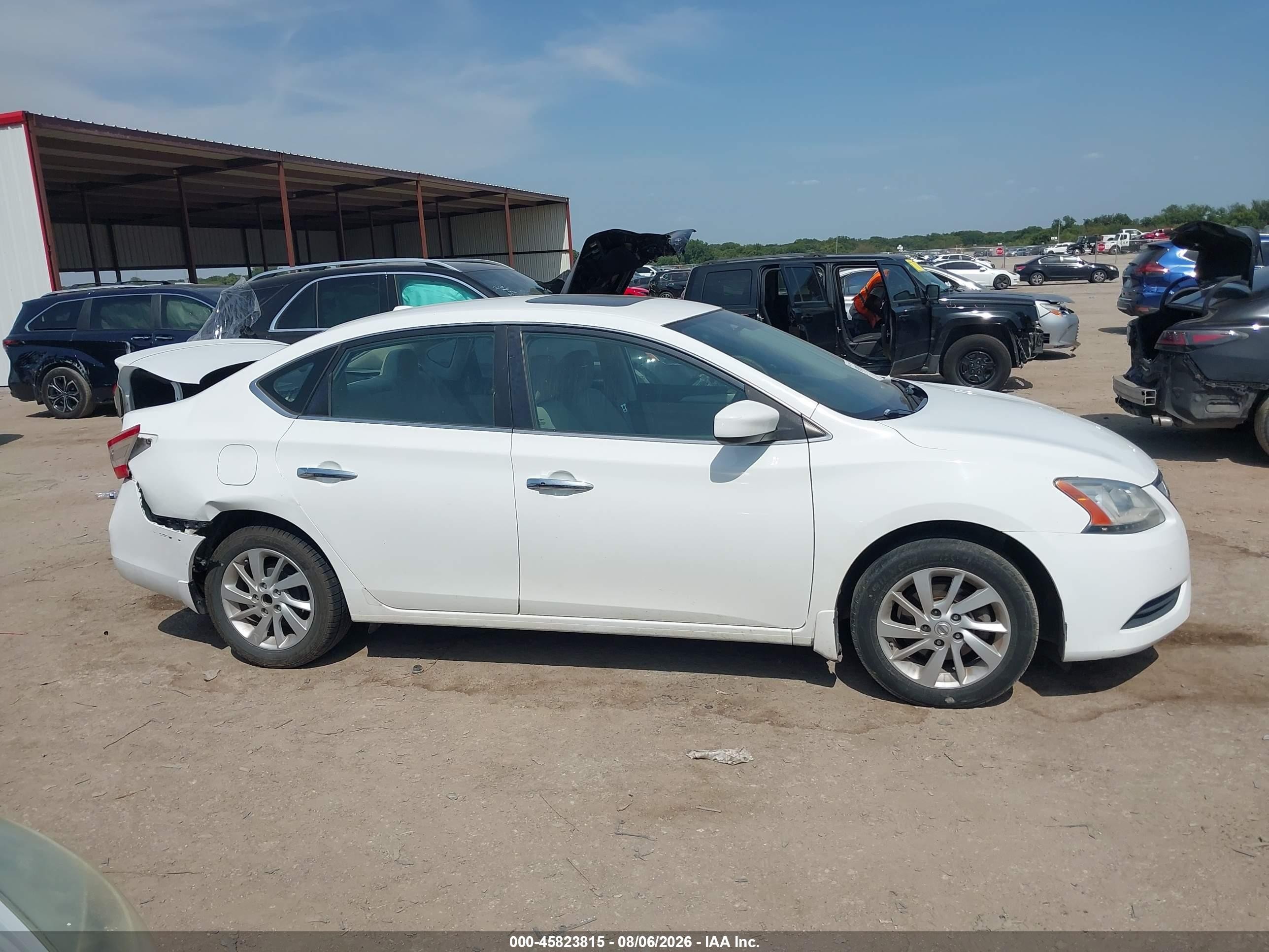 2015 Nissan Sentra Sv White vin: 3N1AB7APXFY296858