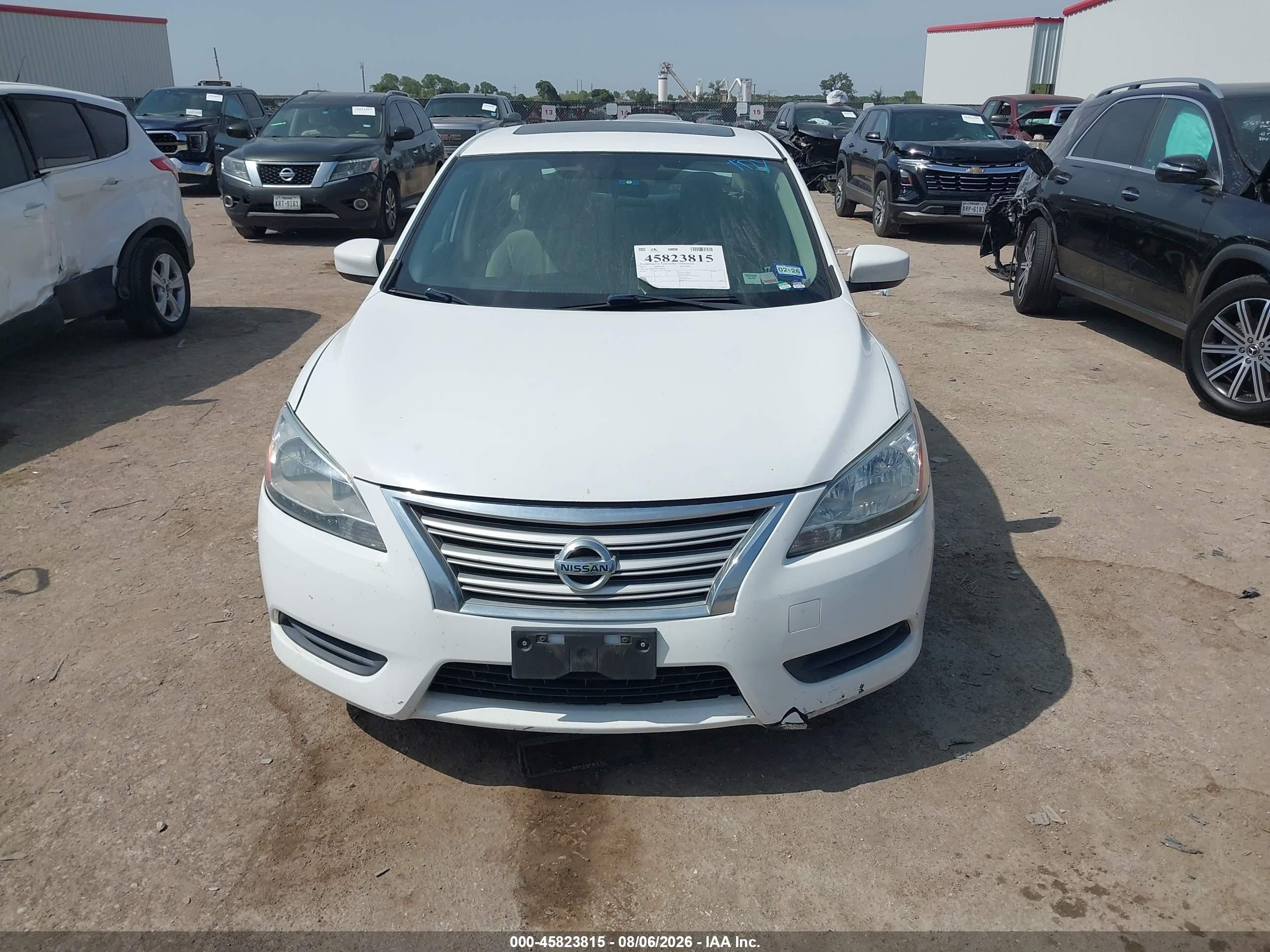 2015 Nissan Sentra Sv White vin: 3N1AB7APXFY296858