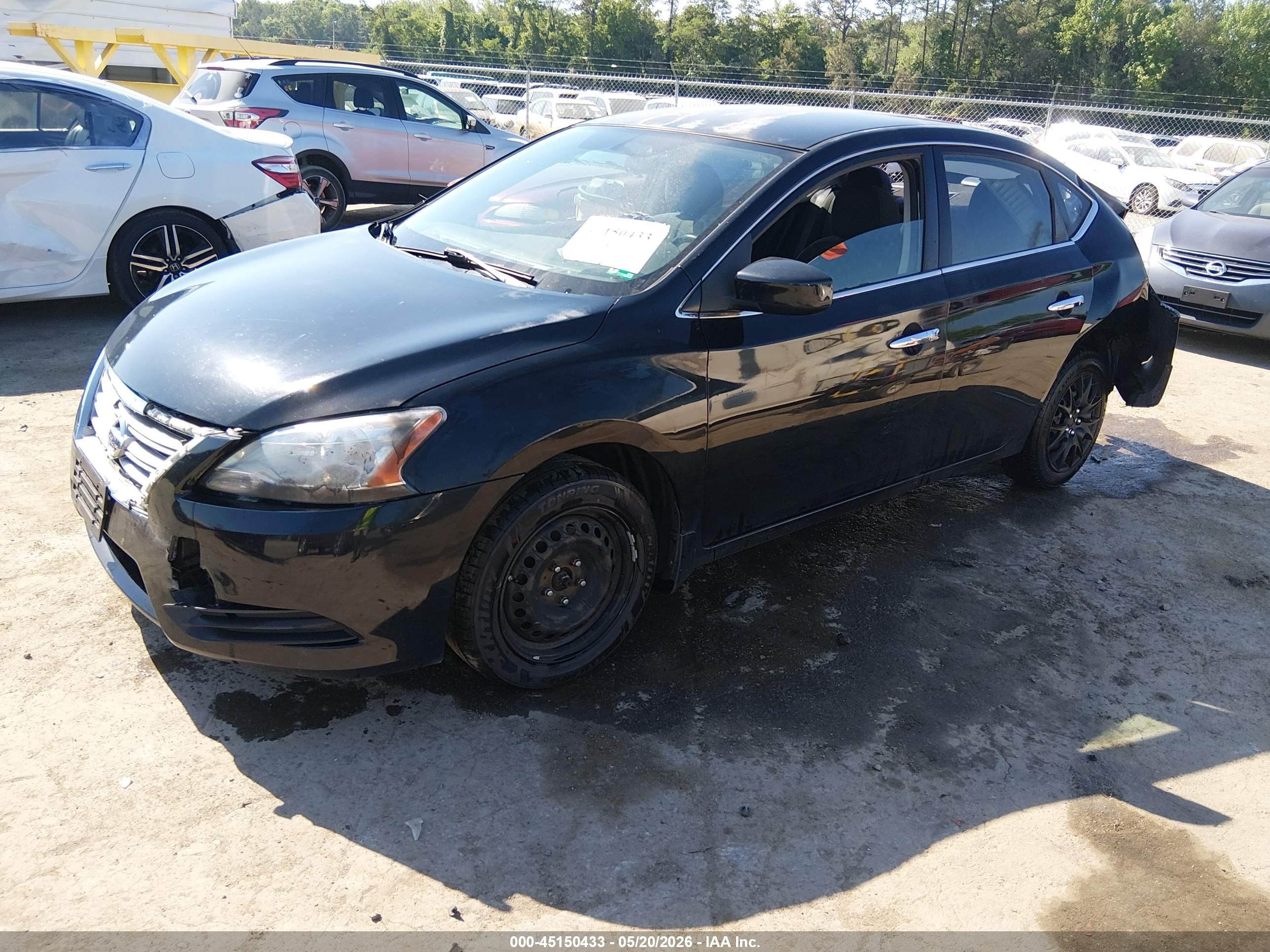 2015 Nissan Sentra S Black vin: 3N1AB7APXFY300374