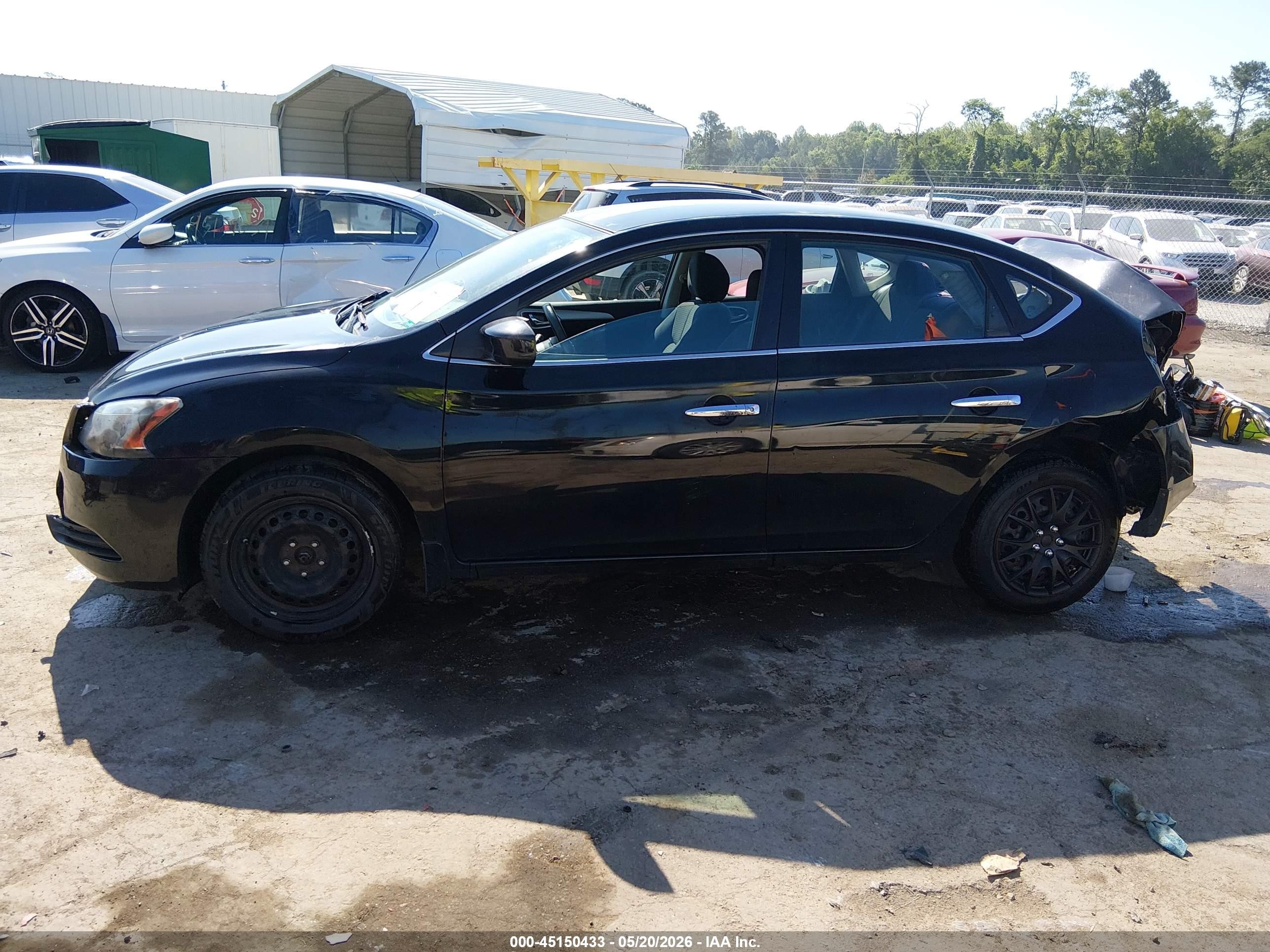 2015 Nissan Sentra S Black vin: 3N1AB7APXFY300374