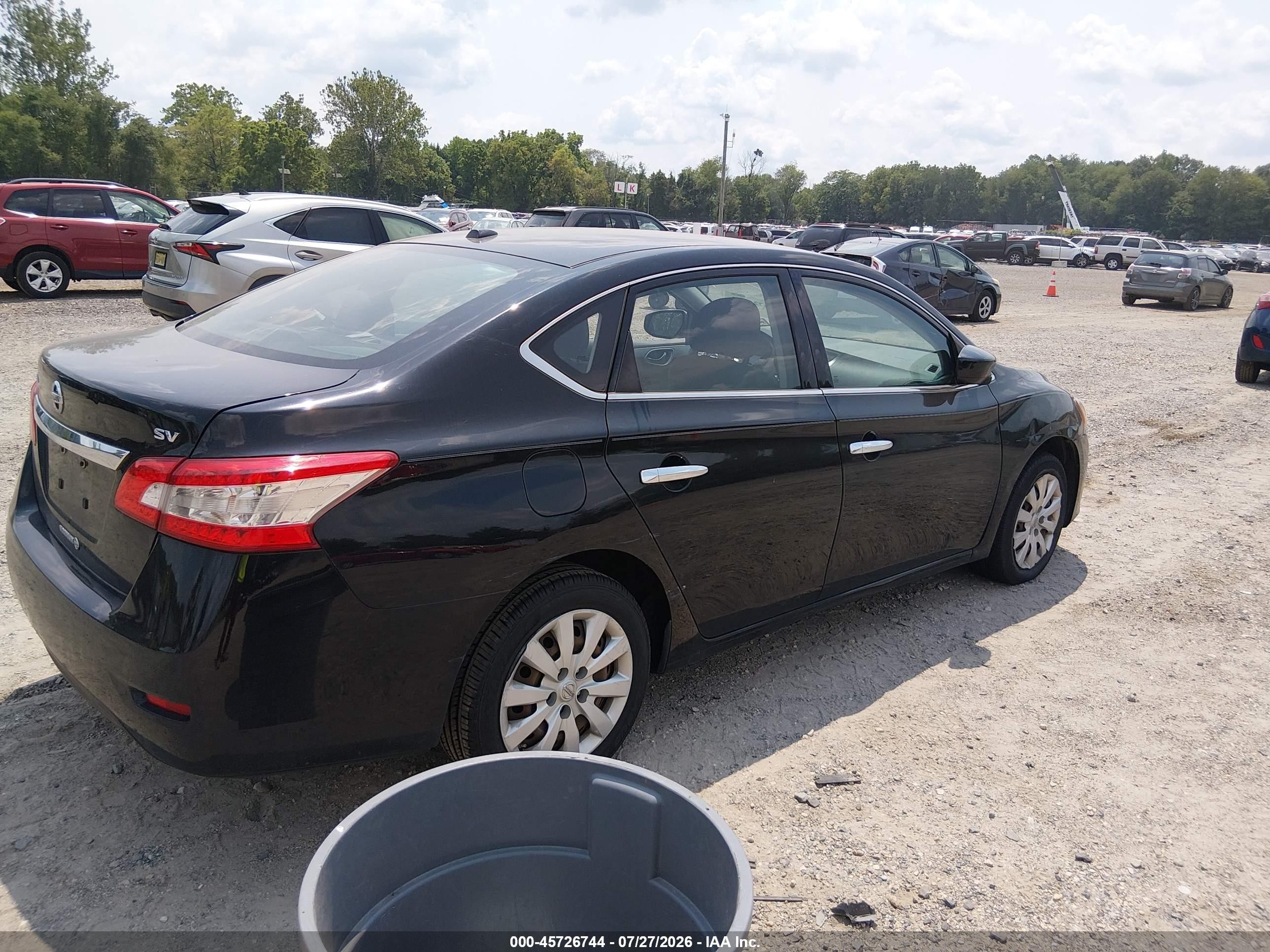 2015 Nissan Sentra Sv Black vin: 3N1AB7APXFY301198