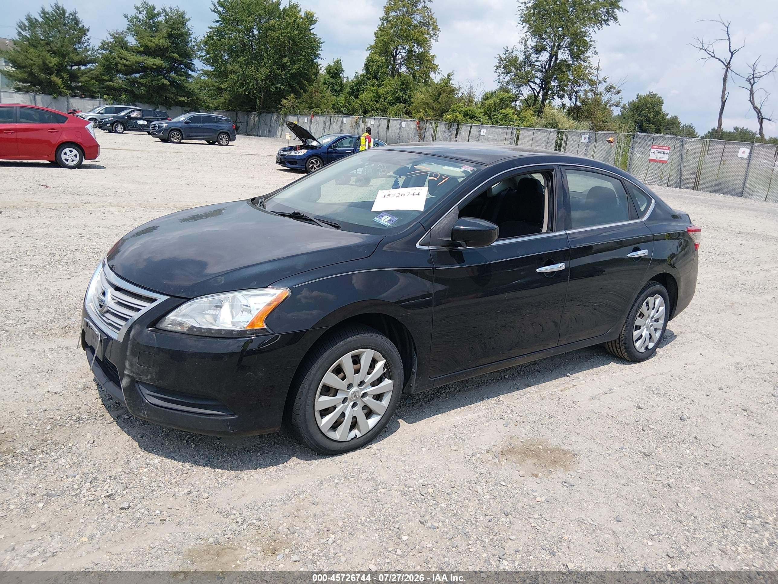 2015 Nissan Sentra Sv Black vin: 3N1AB7APXFY301198