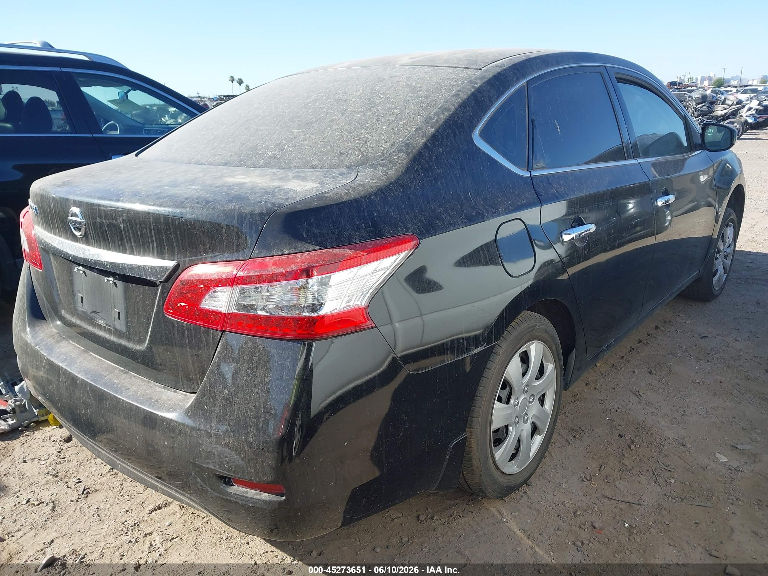 2015 Nissan Sentra S Black vin: 3N1AB7APXFY305381