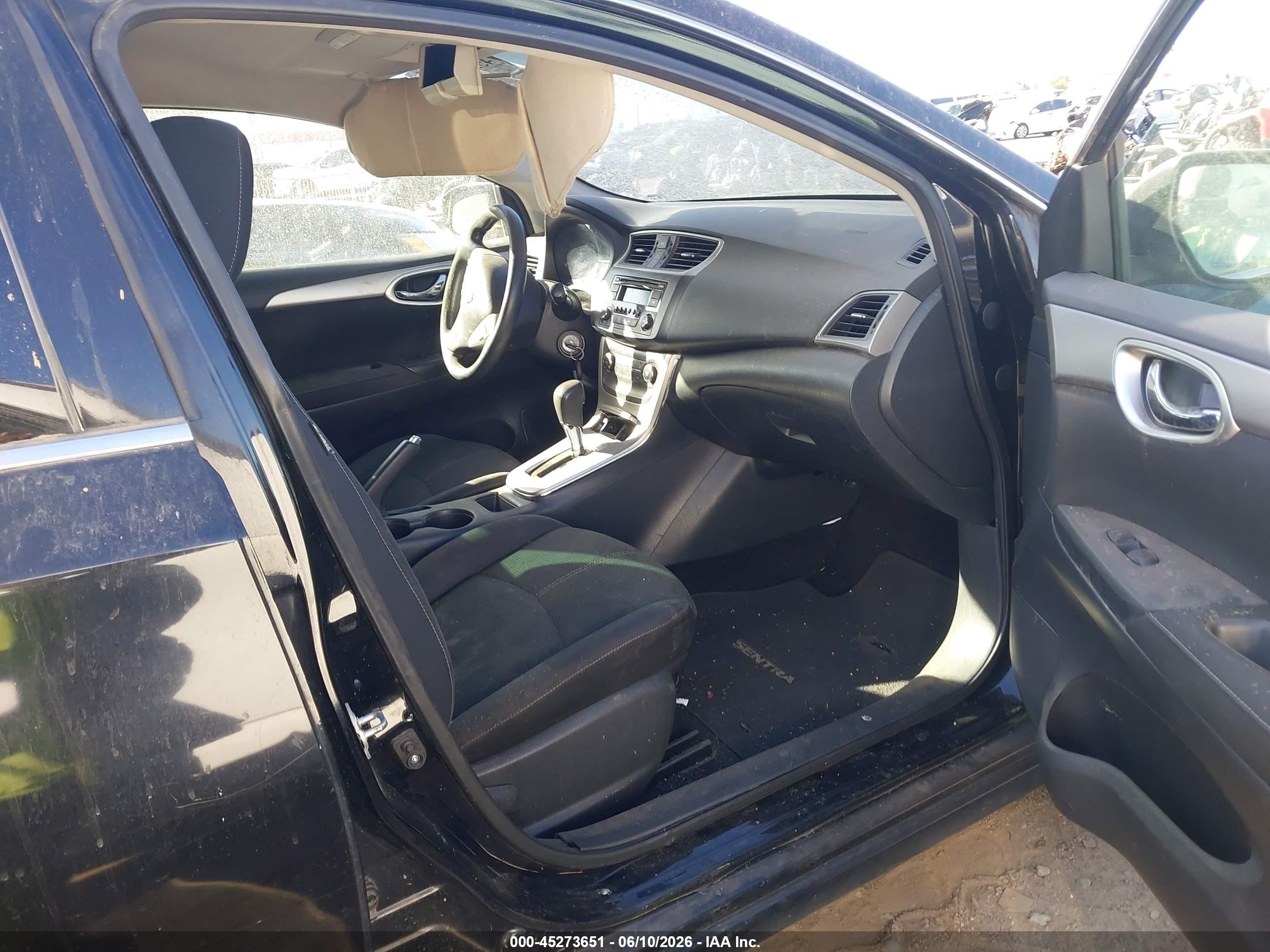 2015 Nissan Sentra S Black vin: 3N1AB7APXFY305381