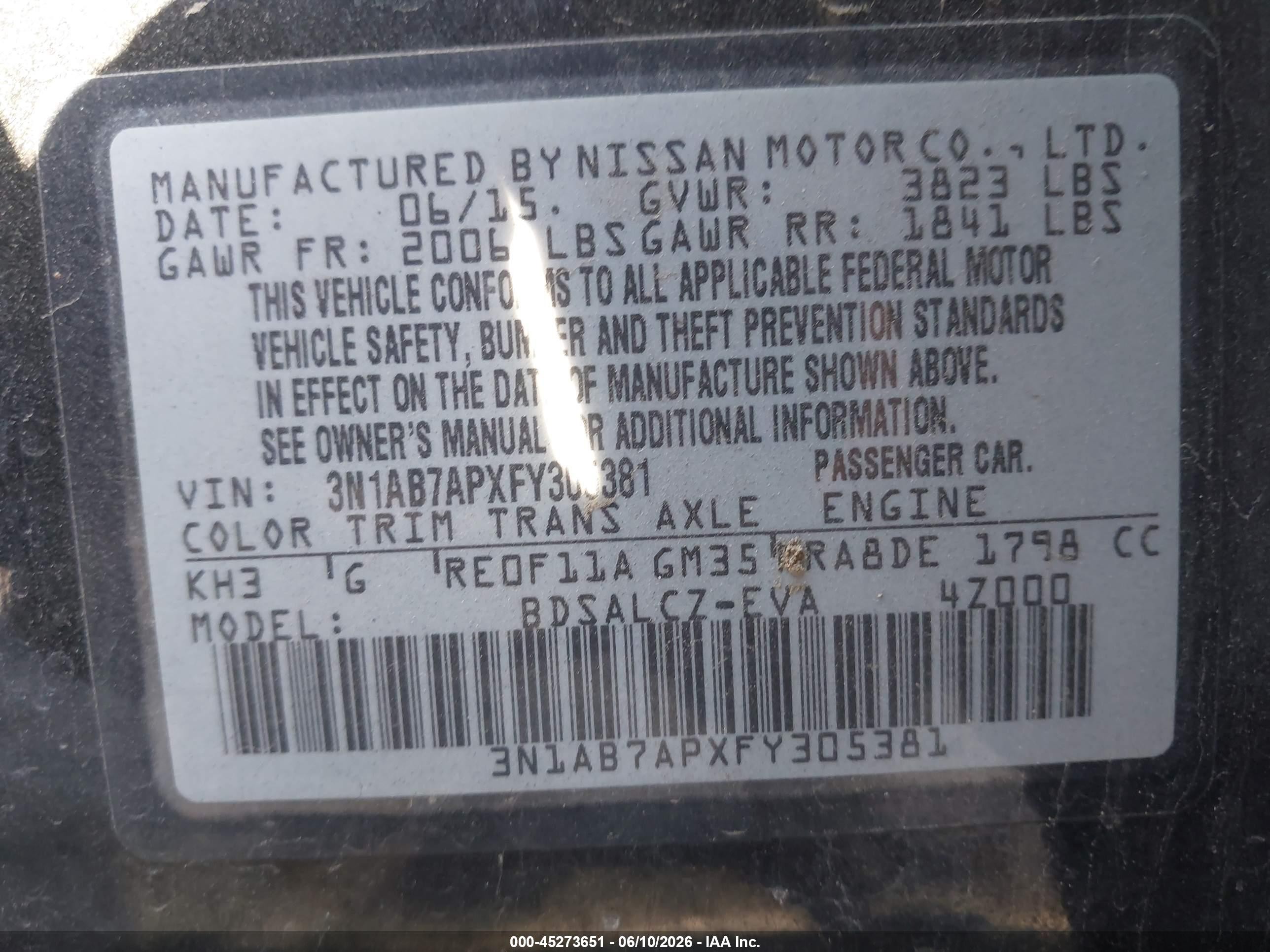 2015 Nissan Sentra S Black vin: 3N1AB7APXFY305381