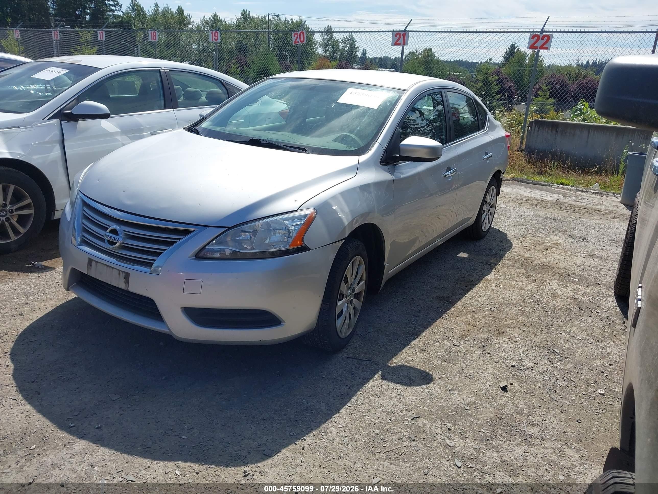 2015 Nissan Sentra S Silver vin: 3N1AB7APXFY305820