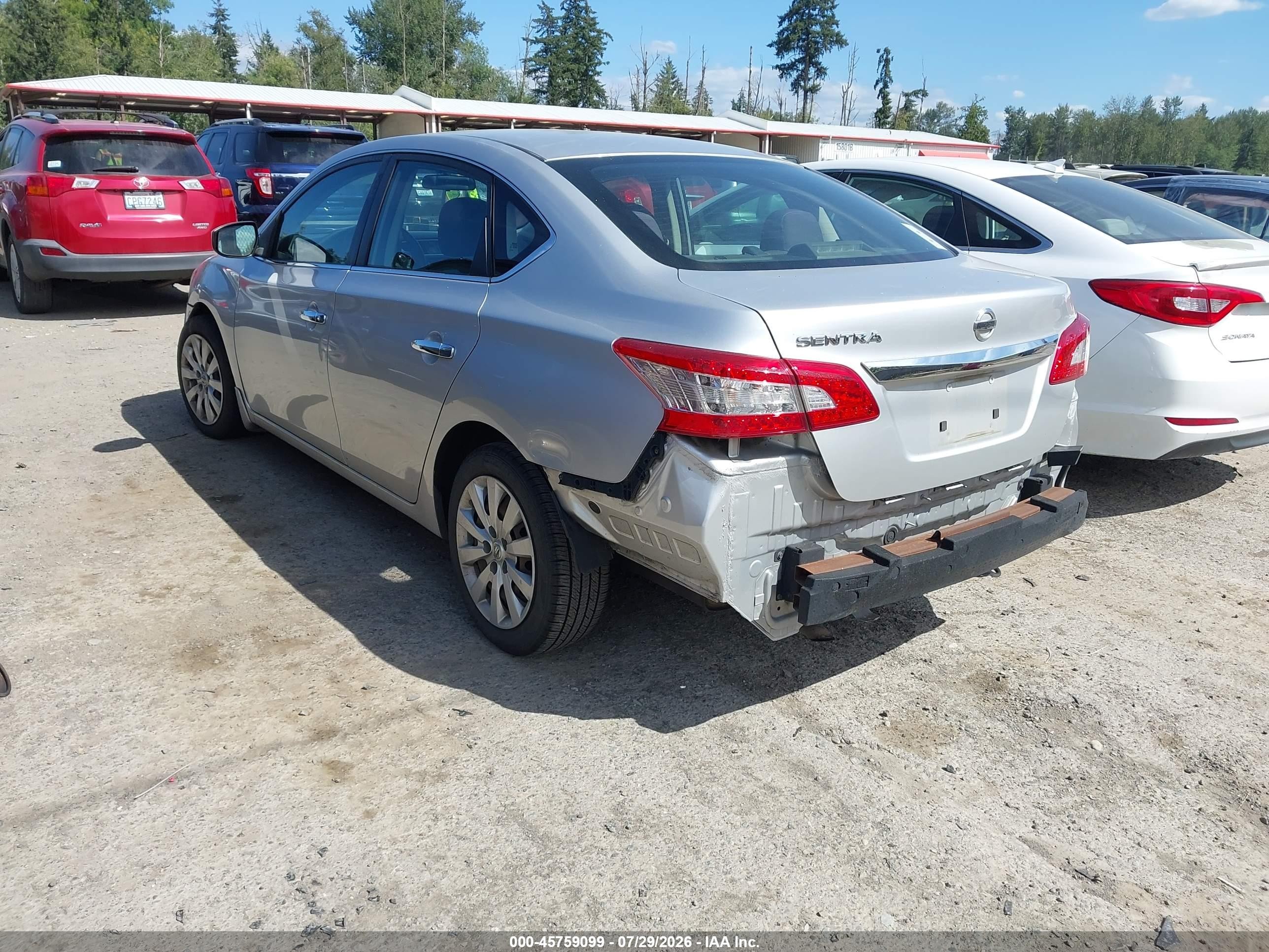 2015 Nissan Sentra S Silver vin: 3N1AB7APXFY305820