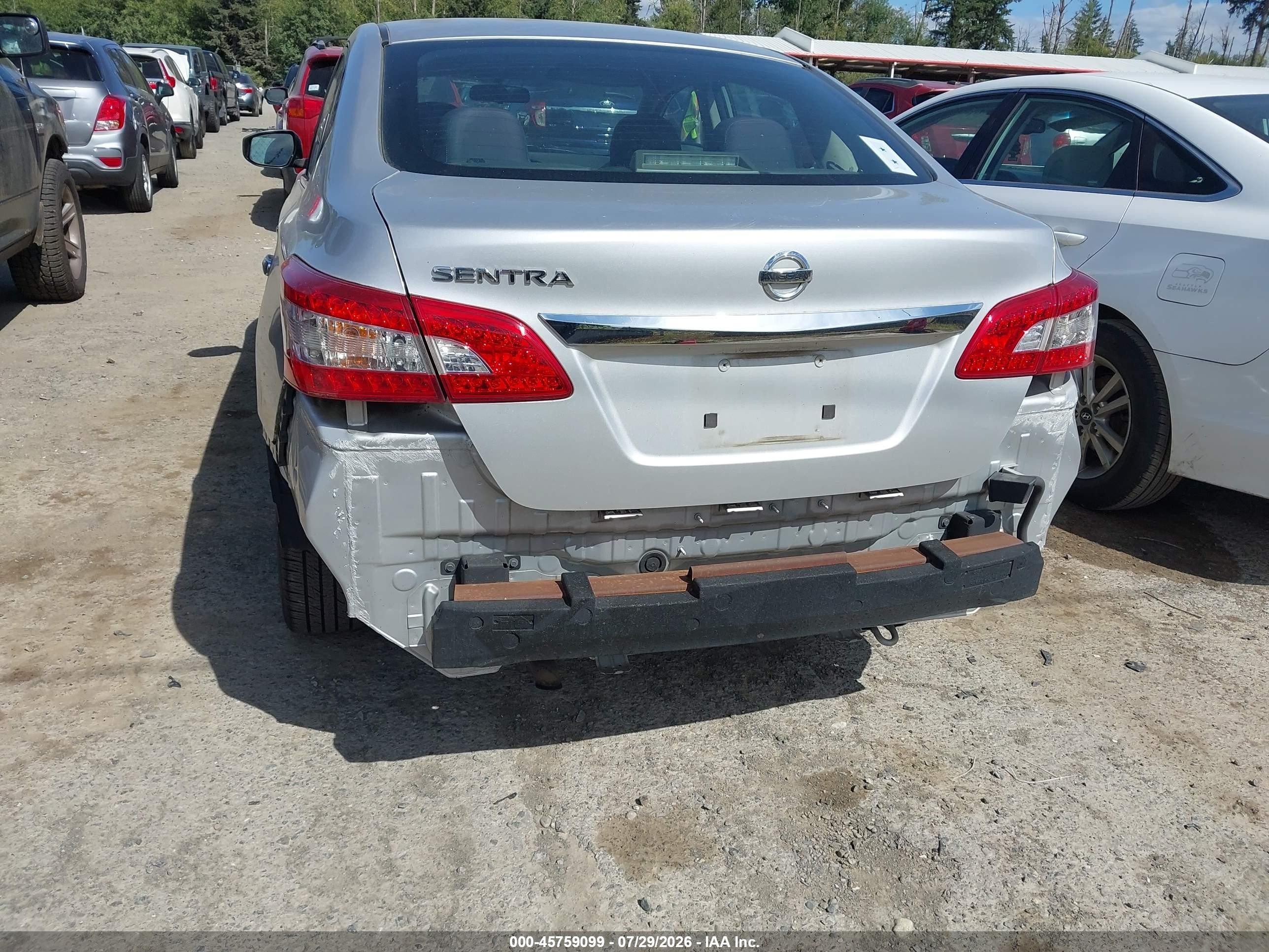 2015 Nissan Sentra S Silver vin: 3N1AB7APXFY305820