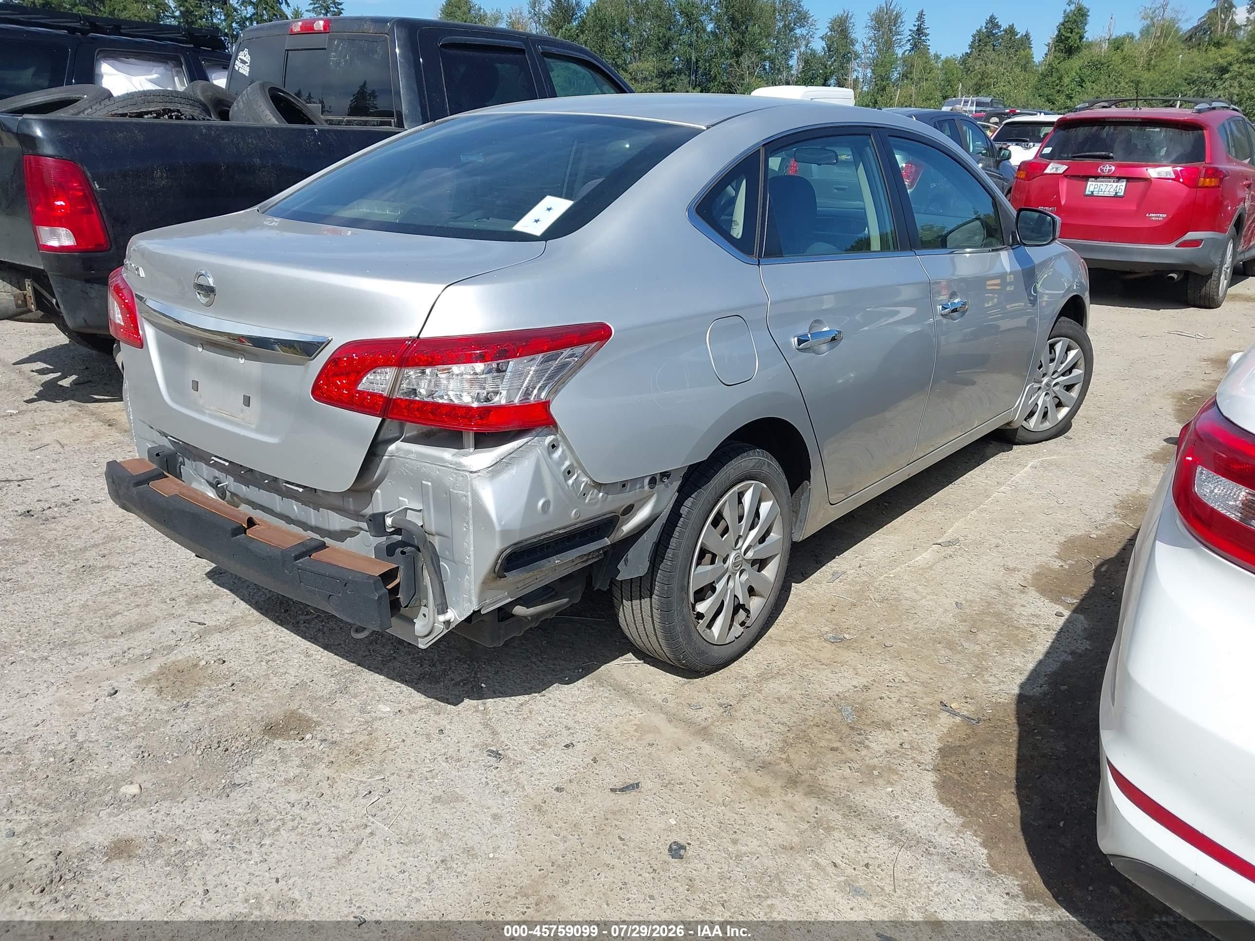 2015 Nissan Sentra S Silver vin: 3N1AB7APXFY305820