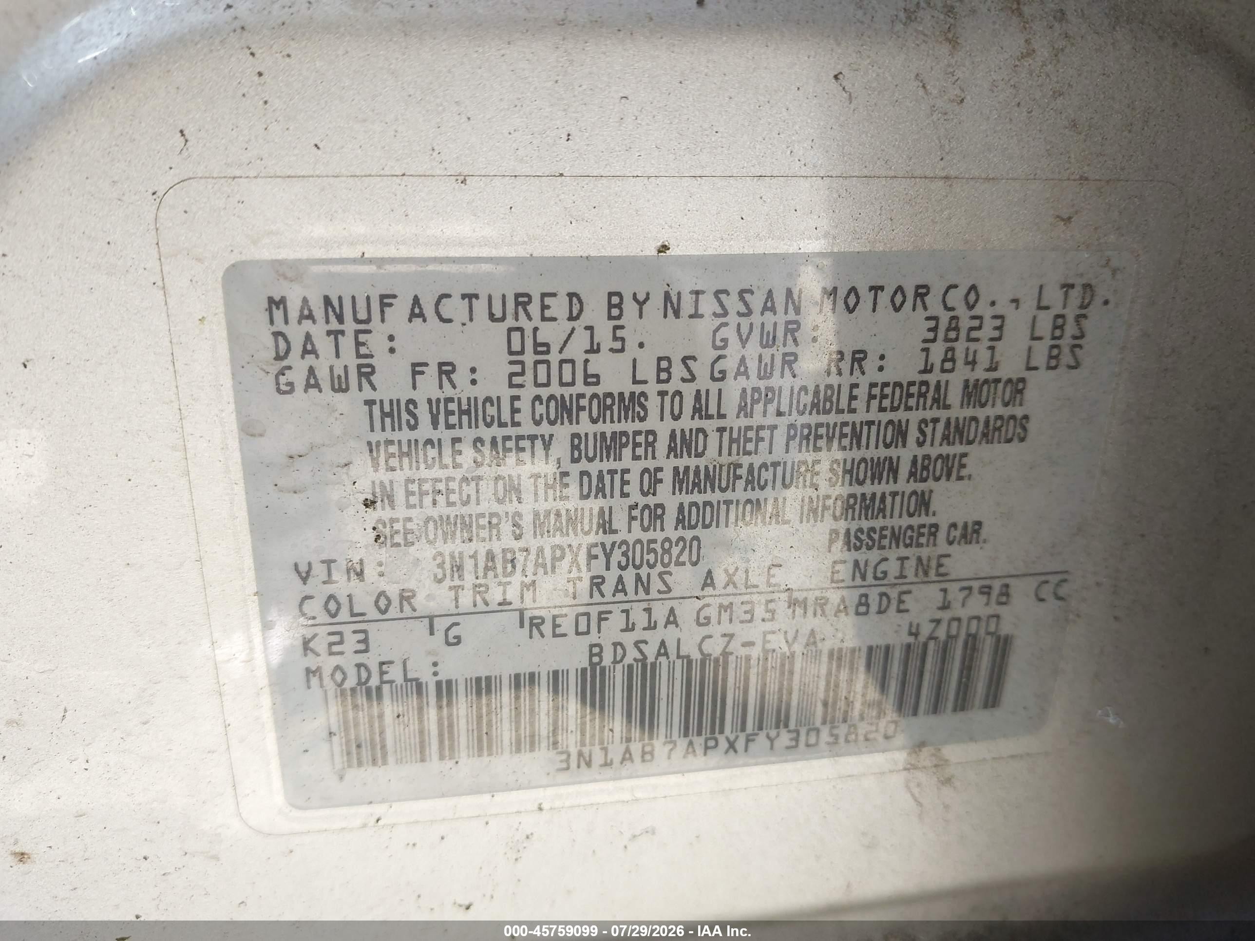 2015 Nissan Sentra S Silver vin: 3N1AB7APXFY305820