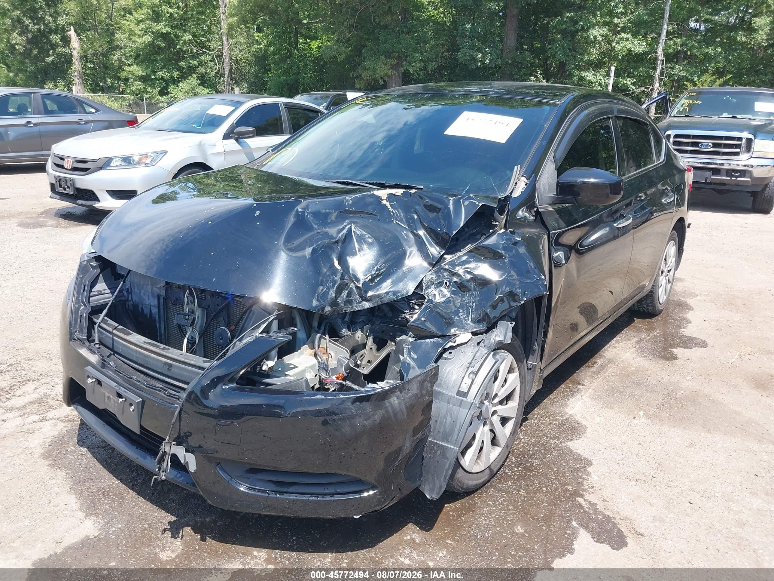 2015 Nissan Sentra S Black vin: 3N1AB7APXFY313108