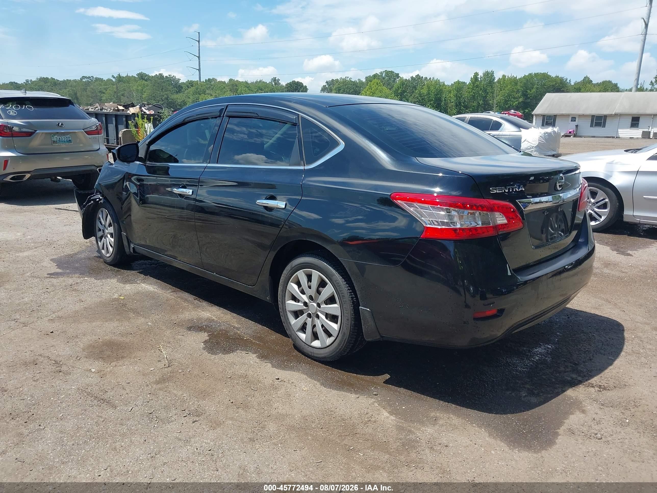 2015 Nissan Sentra S Black vin: 3N1AB7APXFY313108